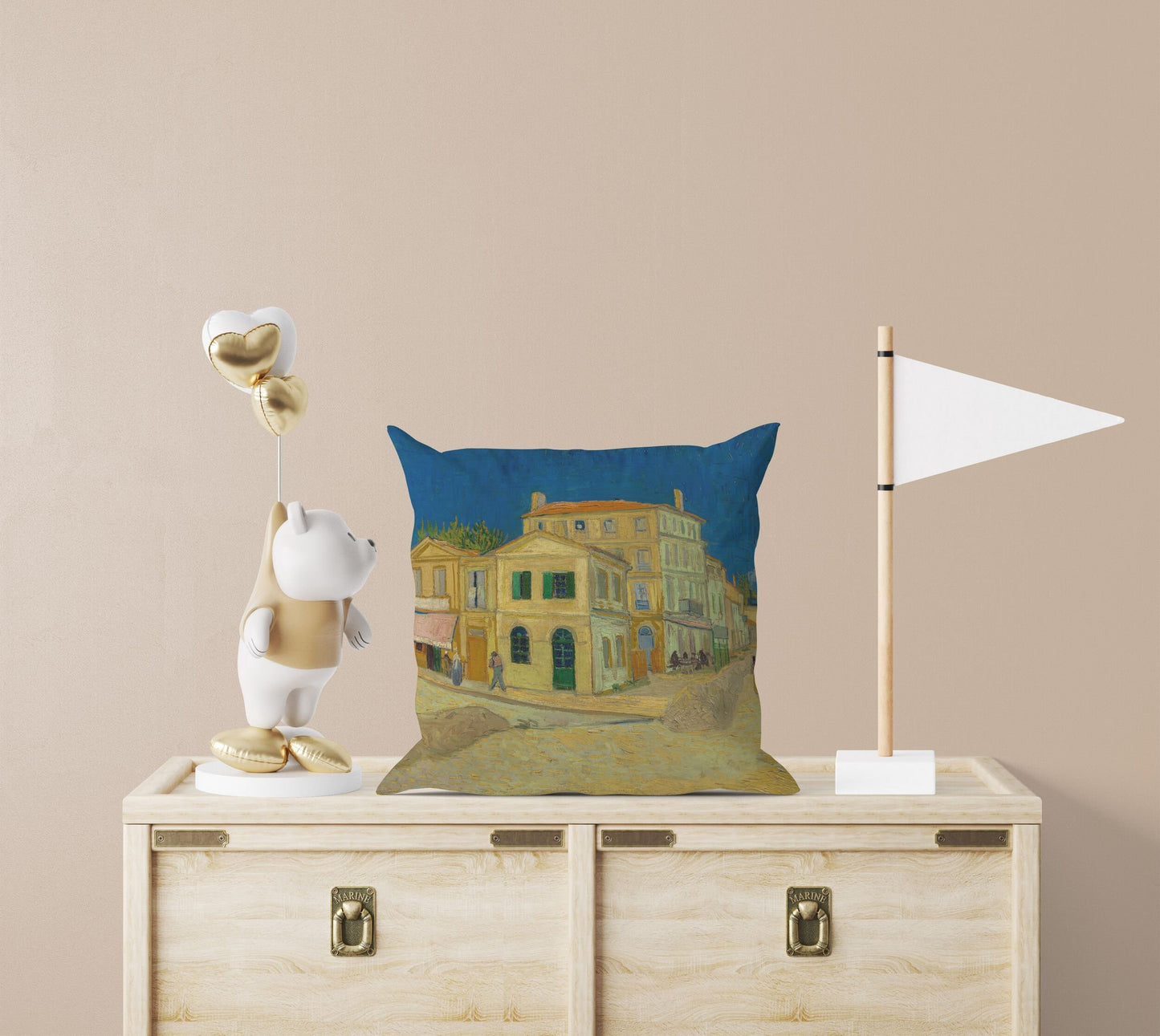 Vincent Van Gogh The Yellow House, Decorative Pillow, Abstract Pillow, Soft Pillow Cases, Blue And Yellow, Modern Pillow, Square Pillow