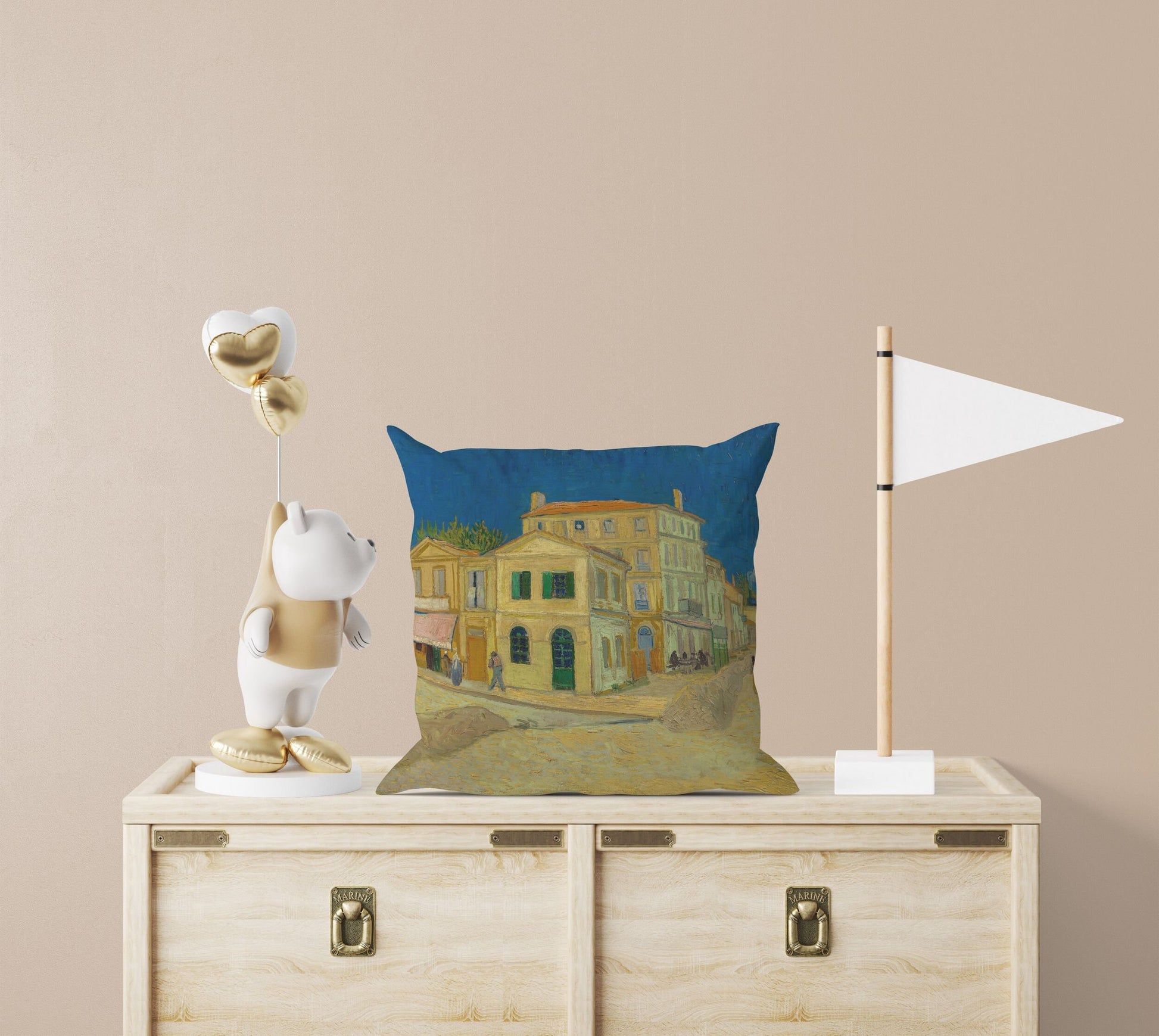 Vincent Van Gogh The Yellow House, Decorative Pillow, Abstract Pillow, Soft Pillow Cases, Blue And Yellow, Modern Pillow, Square Pillow