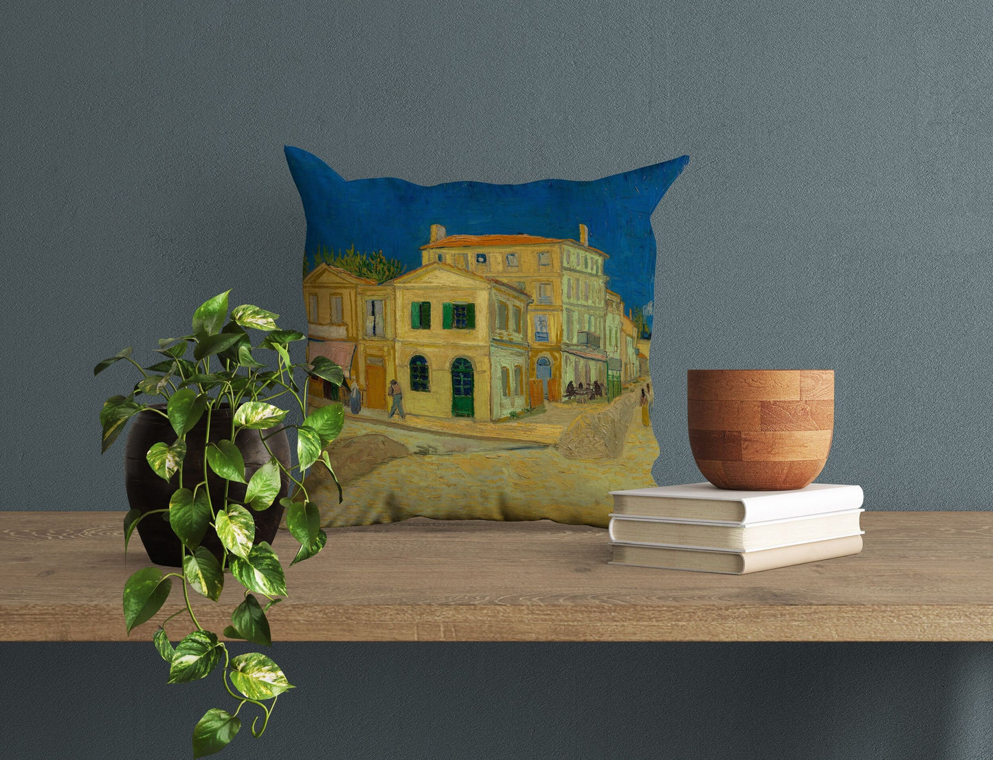 Vincent Van Gogh The Yellow House, Decorative Pillow, Abstract Pillow, Soft Pillow Cases, Blue And Yellow, Modern Pillow, Square Pillow