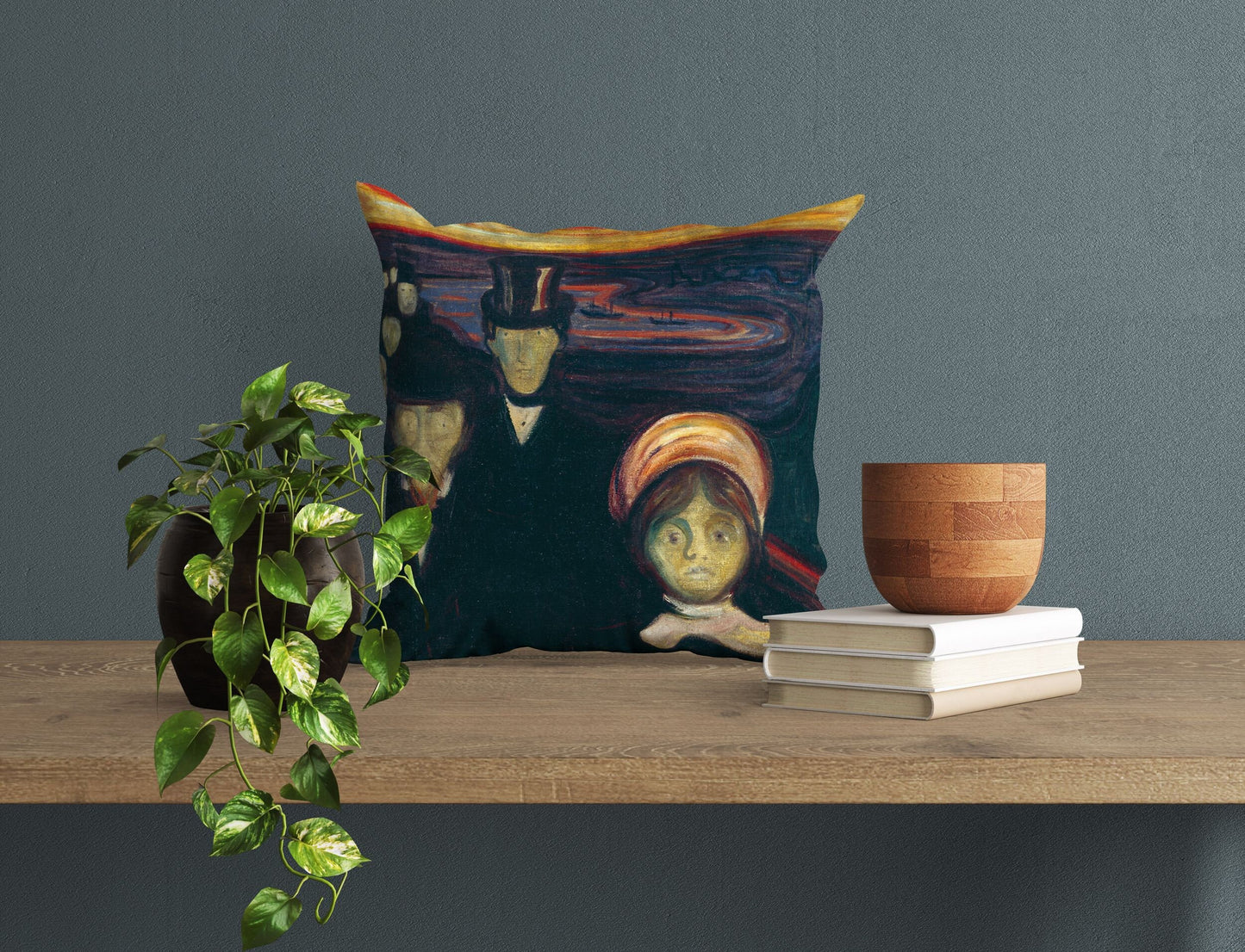 Edvard Munch Famous Art Anxiety, Pillow Case, Abstract Pillow, Soft Pillow Cases, Square Pillow, Playroom Decor, Indoor Pillow Cases