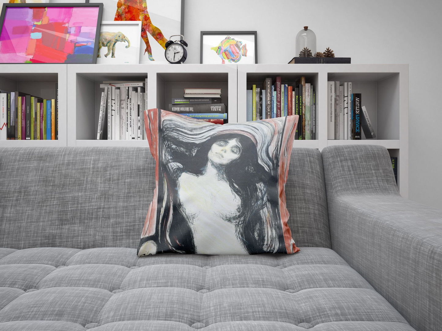 Edvard Munch Famous Art Madonna, Throw Pillow, Abstract Throw Pillow Cover, 22X22 Pillow Cover, Housewarming Gift, Sofa Pillows