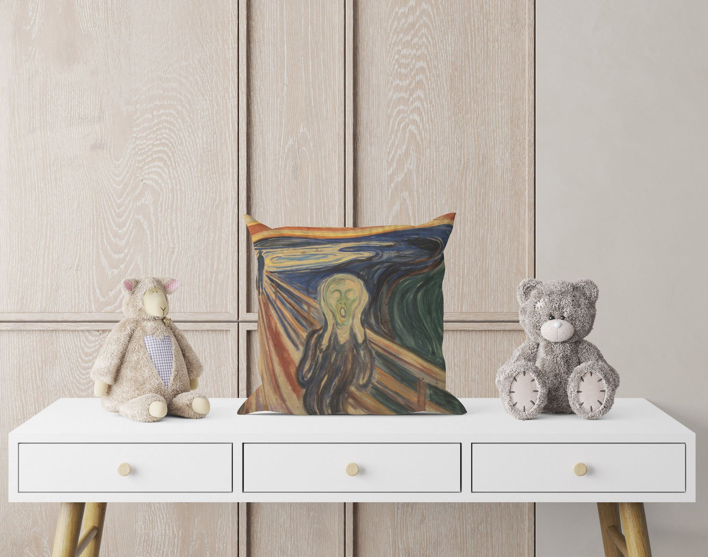 Edvard Munch Famous Art Scream, Tapestry Pillows, Abstract Pillow, Soft Pillow Cases, 18 X 18 Pillow Covers, Playroom Decor, Sofa Pillows
