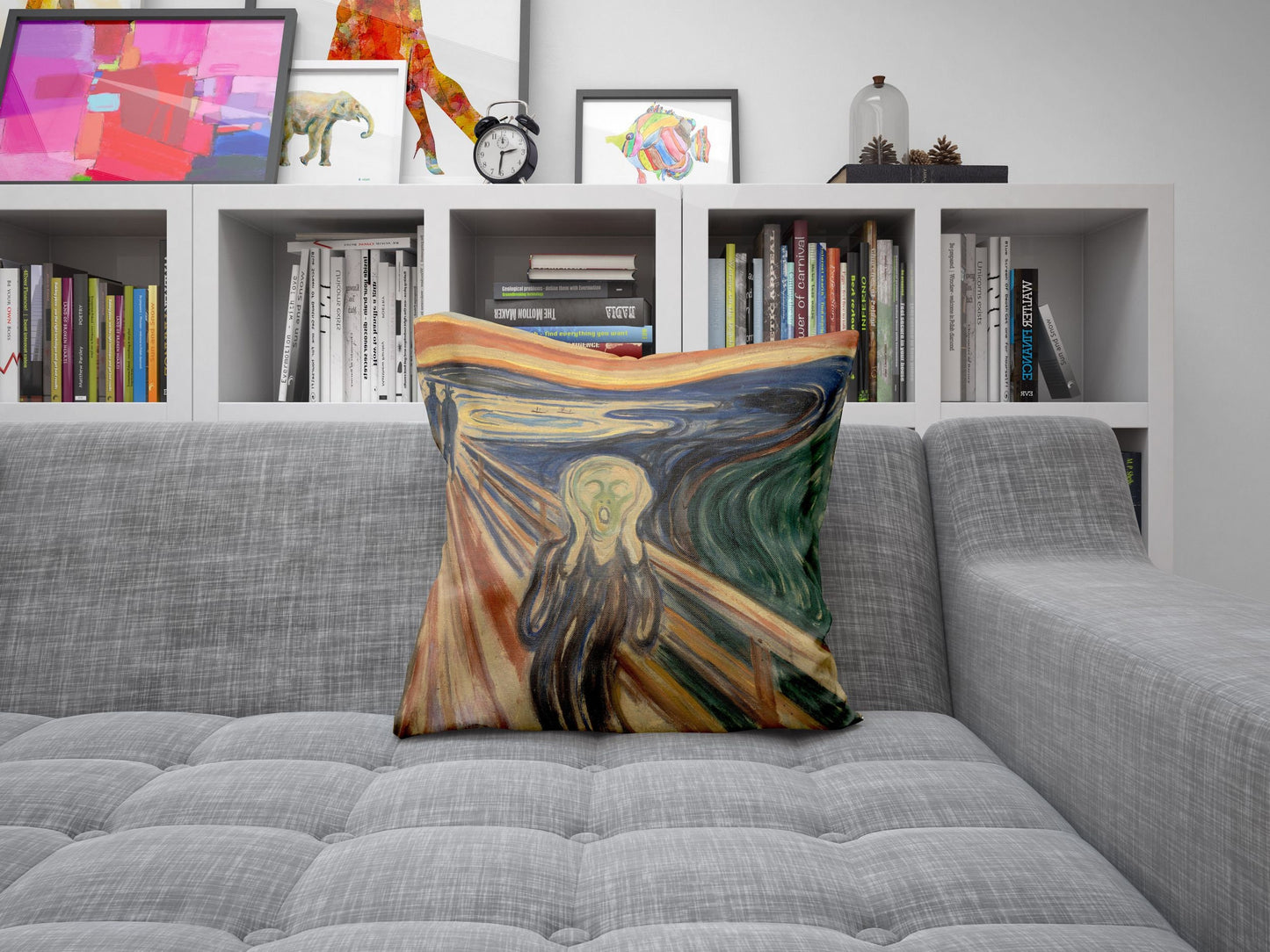 Edvard Munch Famous Art Scream, Tapestry Pillows, Abstract Pillow, Soft Pillow Cases, 18 X 18 Pillow Covers, Playroom Decor, Sofa Pillows
