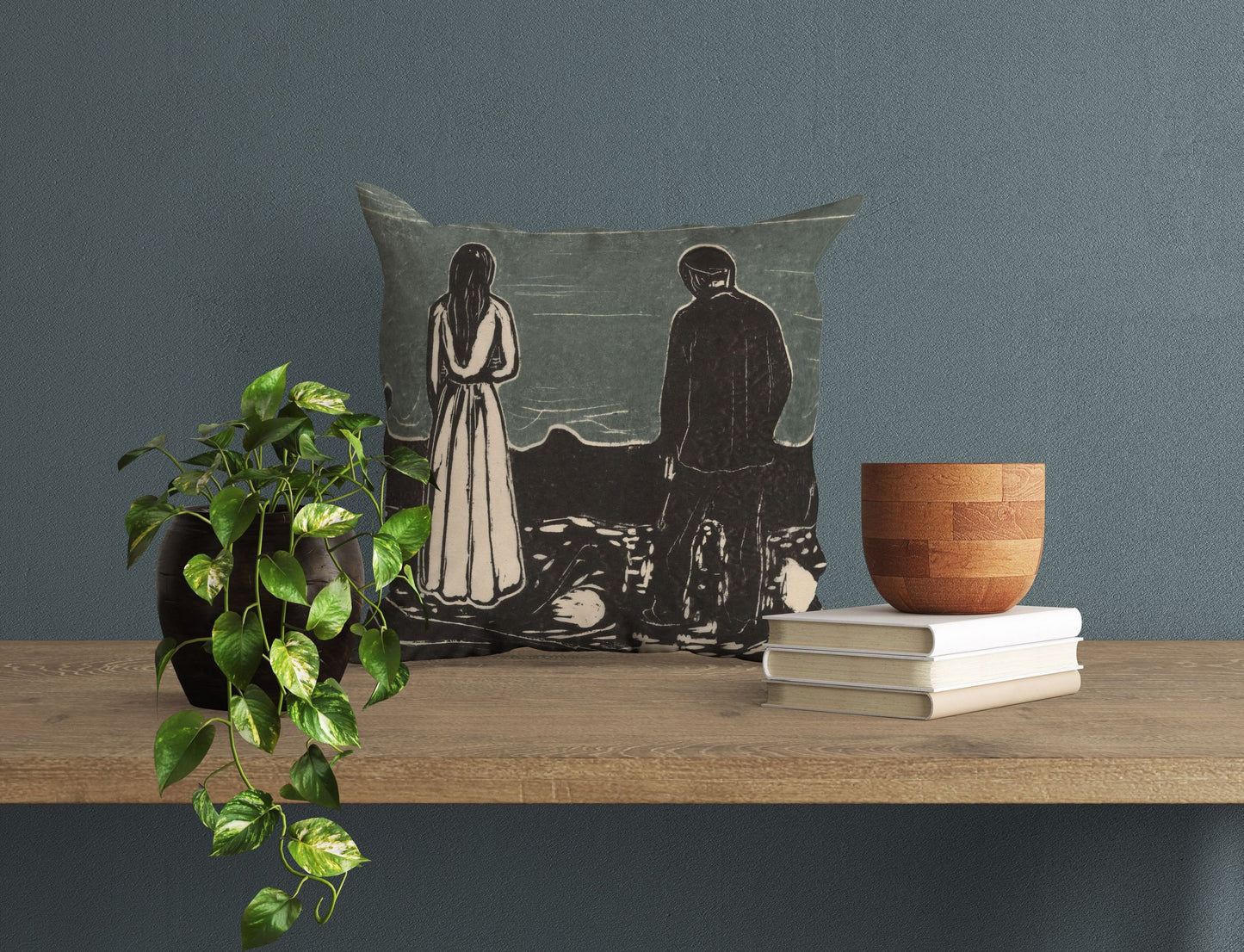 Edvard Munch Famous Art, Throw Pillow Cover, Abstract Pillow, Art Pillow, Black And White, Modern Pillow, 22X22 Pillow Cover, Playroom Decor