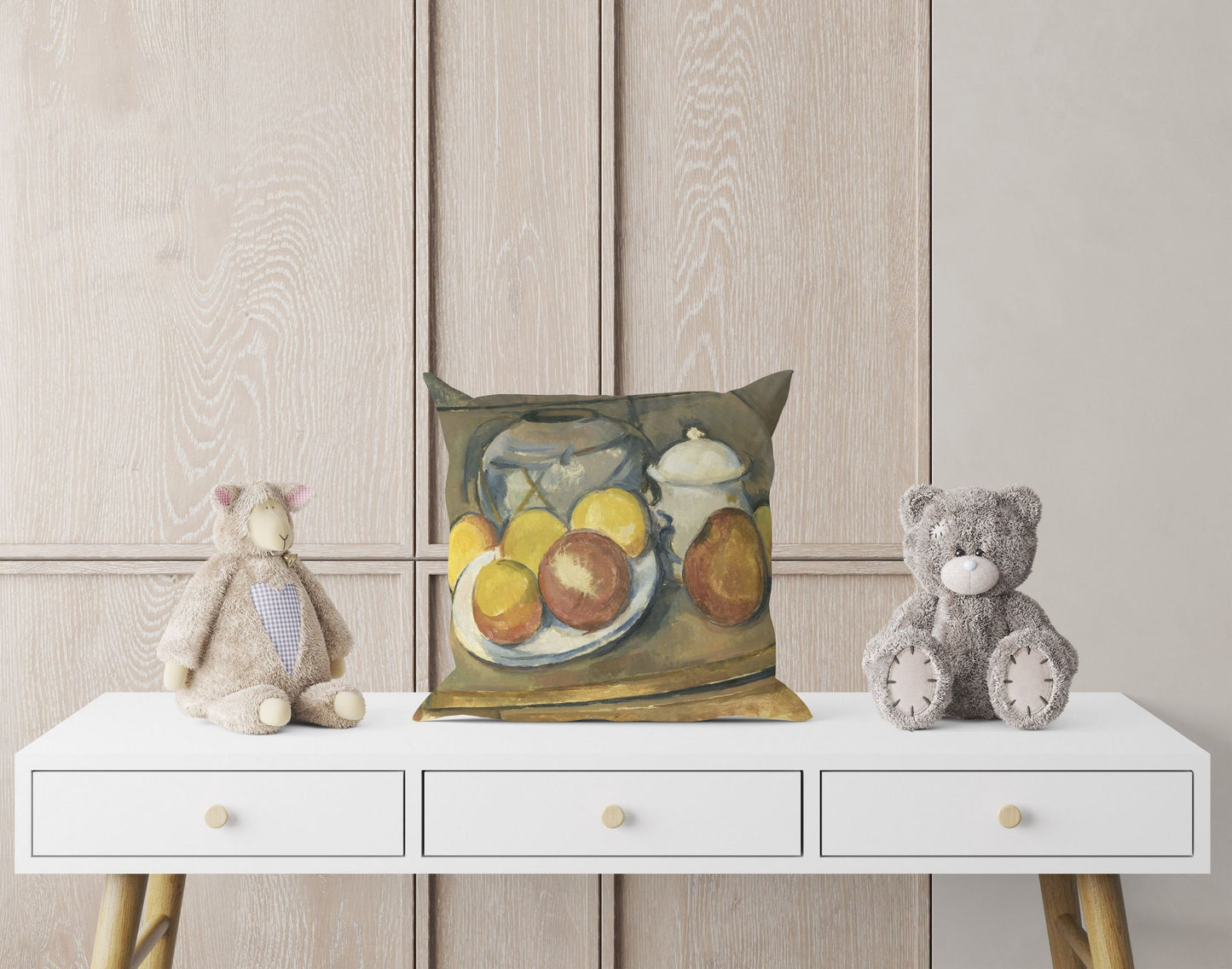 Paul Cezanne Famous Art Fruit, Throw Pillow, Abstract Throw Pillow, Artist Pillow, Yellow, Modern Pillow, 18 X 18 Pillow Covers