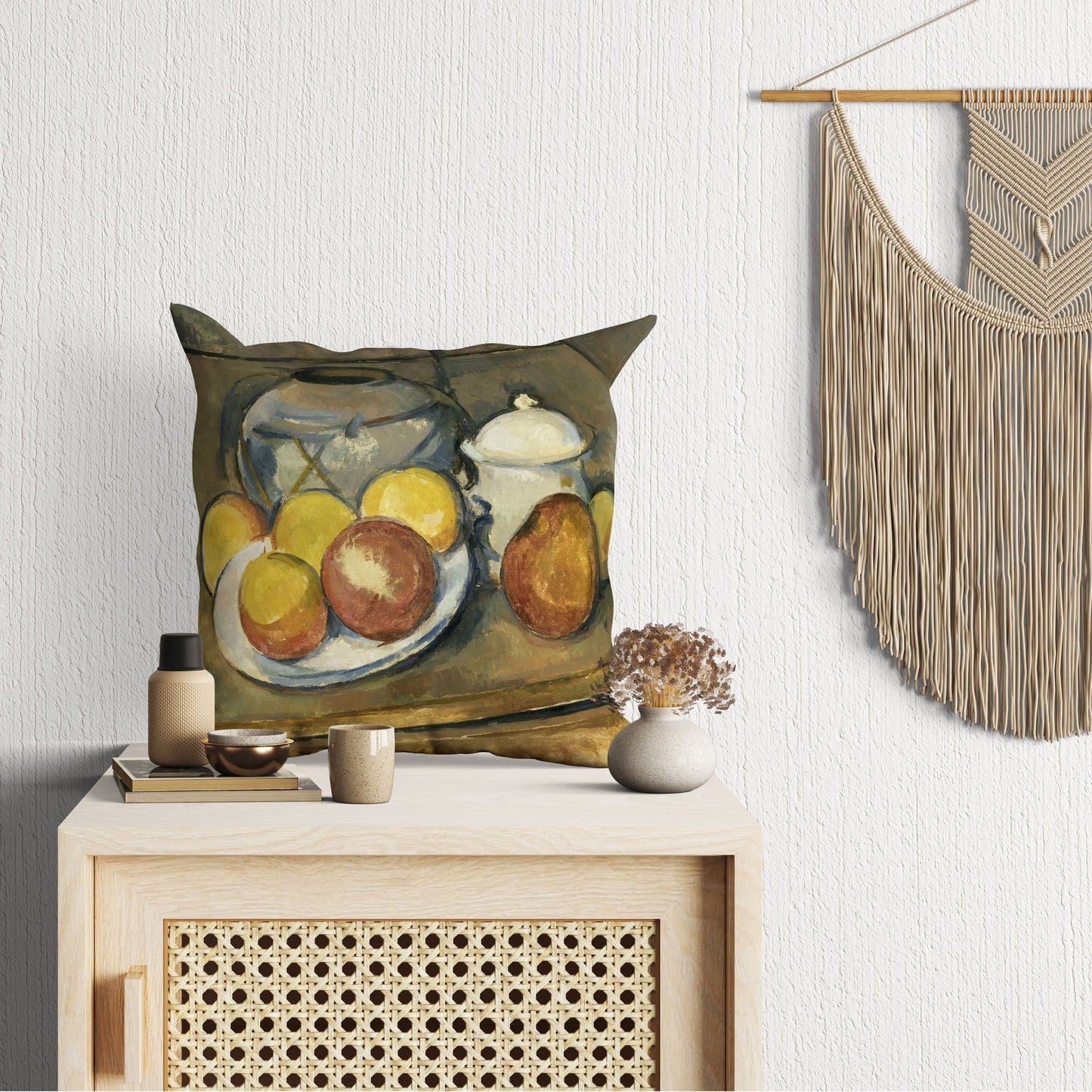 Paul Cezanne Famous Art Fruit, Throw Pillow, Abstract Throw Pillow, Artist Pillow, Yellow, Modern Pillow, 18 X 18 Pillow Covers