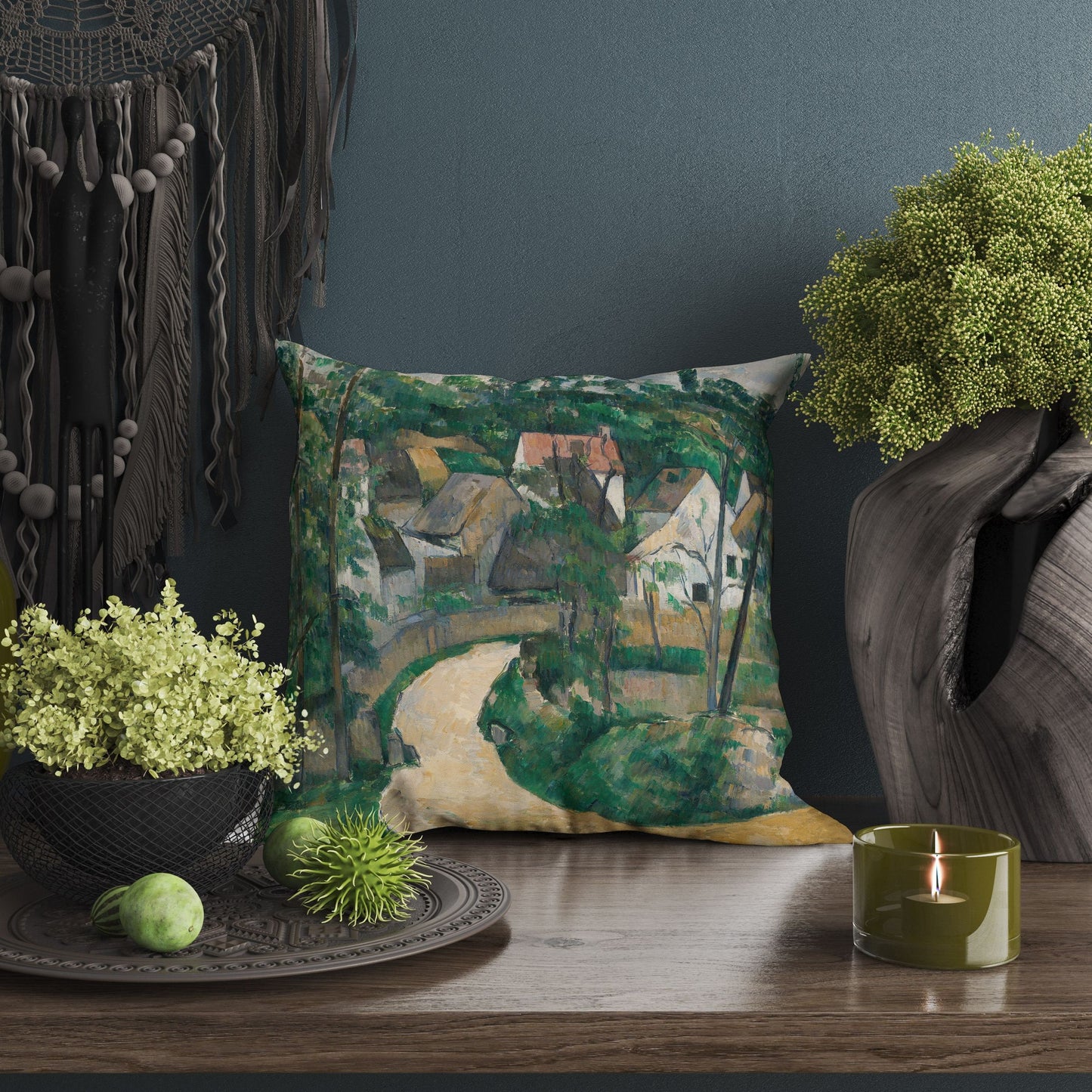 Paul Cezanne Famous Art, Pillow Case, Abstract Throw Pillow Cover, Art Pillow, Green Pillow Cases, Post-Impressionist Art