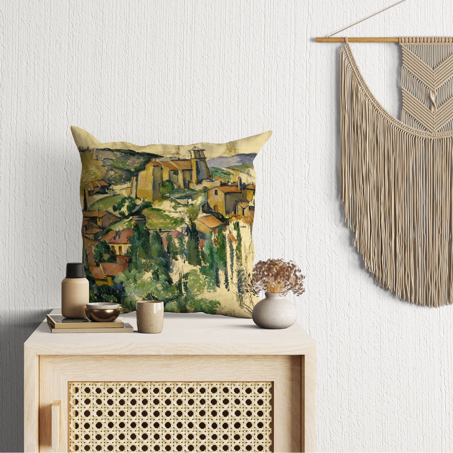 Paul Cezanne Famous Art, Pillow Case, Abstract Pillow, Designer Pillow, Green Pillow Cases, Modern Pillow, Large Pillow Cases