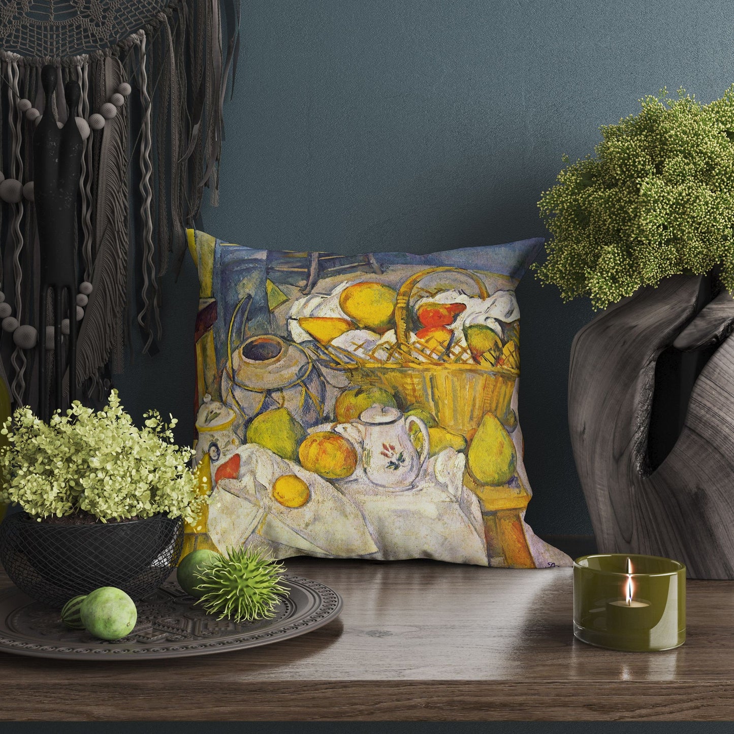 Paul Cezanne Famous Art, Tapestry Pillows, Abstract Pillow, Art Pillow, Bright Yellow Pillow, Contemporary Pillow, Farmhouse Decor