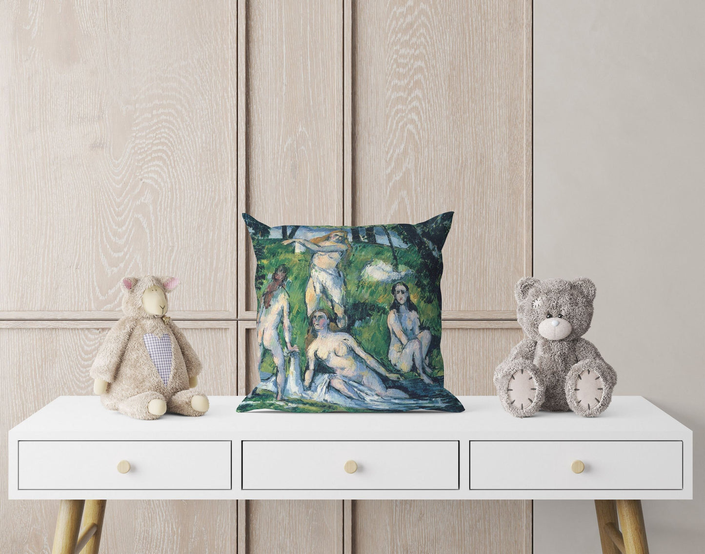 Paul Cezanne Famous Art, Decorative Pillow, Abstract Throw Pillow Cover, Green And Blue, Contemporary Pillow, Large Pillow Cases