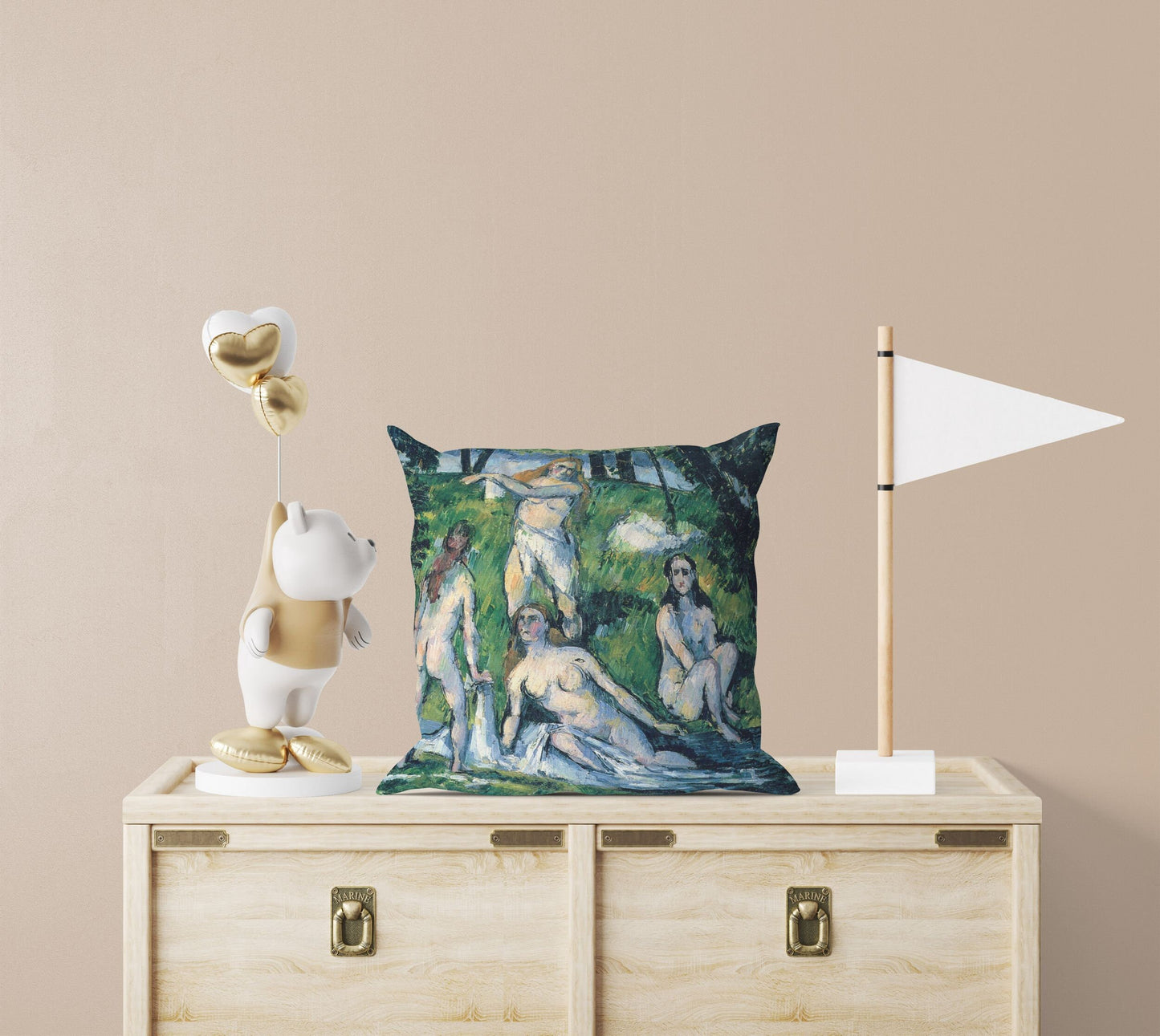 Paul Cezanne Famous Art, Decorative Pillow, Abstract Throw Pillow Cover, Green And Blue, Contemporary Pillow, Large Pillow Cases