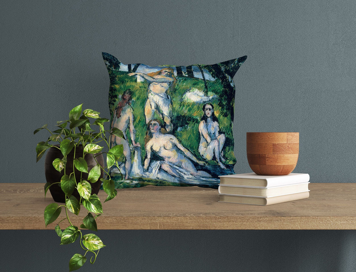 Paul Cezanne Famous Art, Decorative Pillow, Abstract Throw Pillow Cover, Green And Blue, Contemporary Pillow, Large Pillow Cases