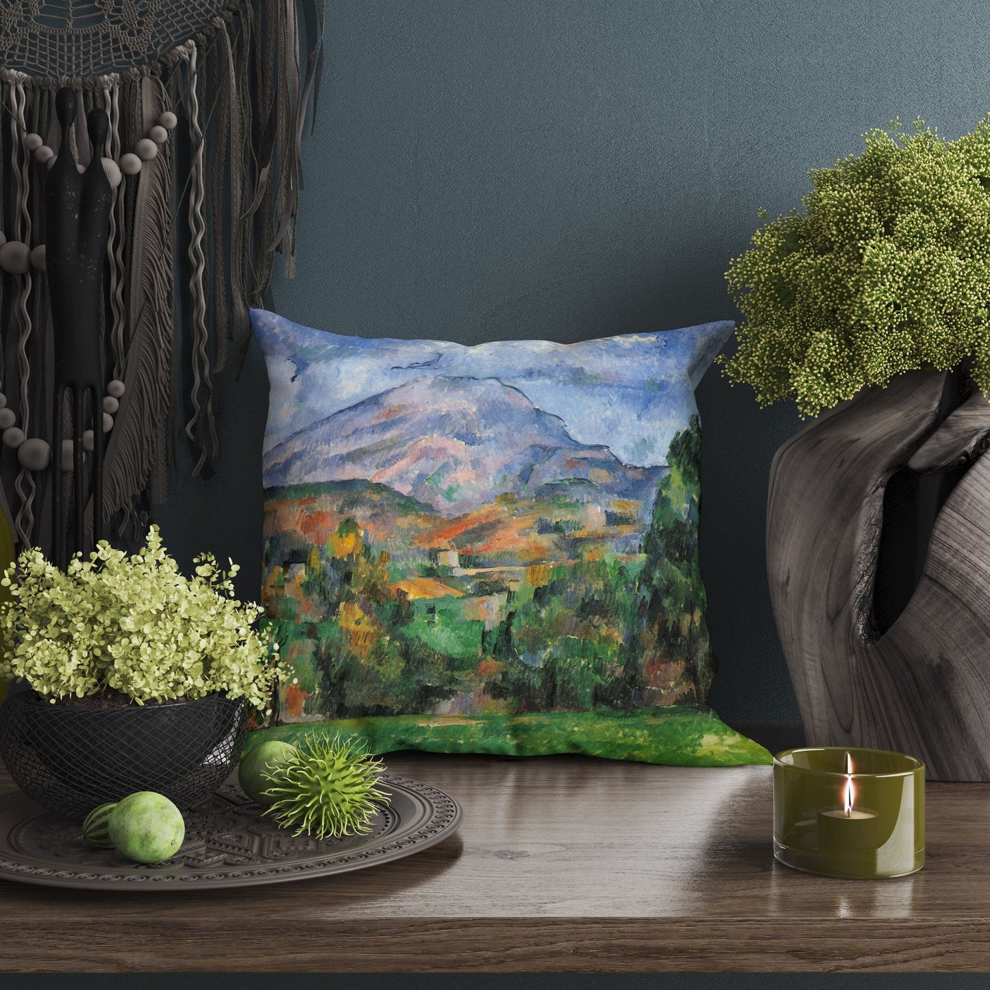 Paul Cezanne Famous Art, Decorative Pillow, Abstract Pillow, Artist Pillow, Green And Blue, 22X22 Pillow Cover, Farmhouse Sofa Pillows