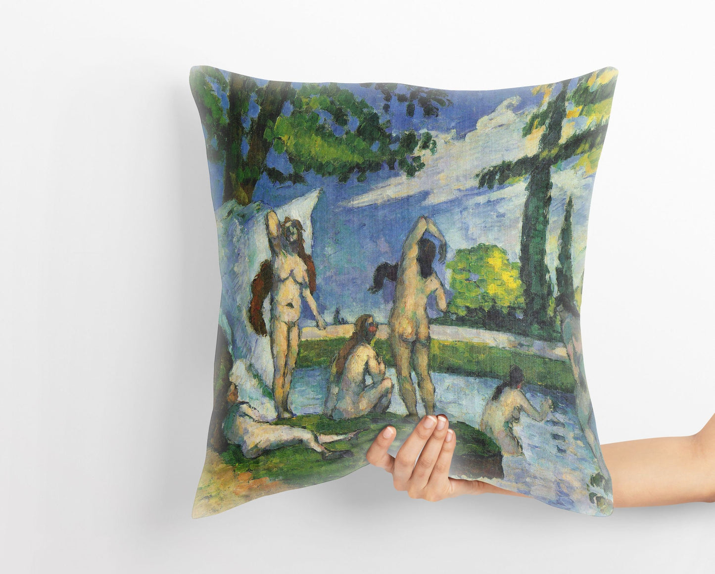 Paul Cezanne Famous Art, Pillow Case, Abstract Pillow, Art Pillow, Green And Yellow, Modern Pillow, Large Pillow Cases, Home Decor Pillow
