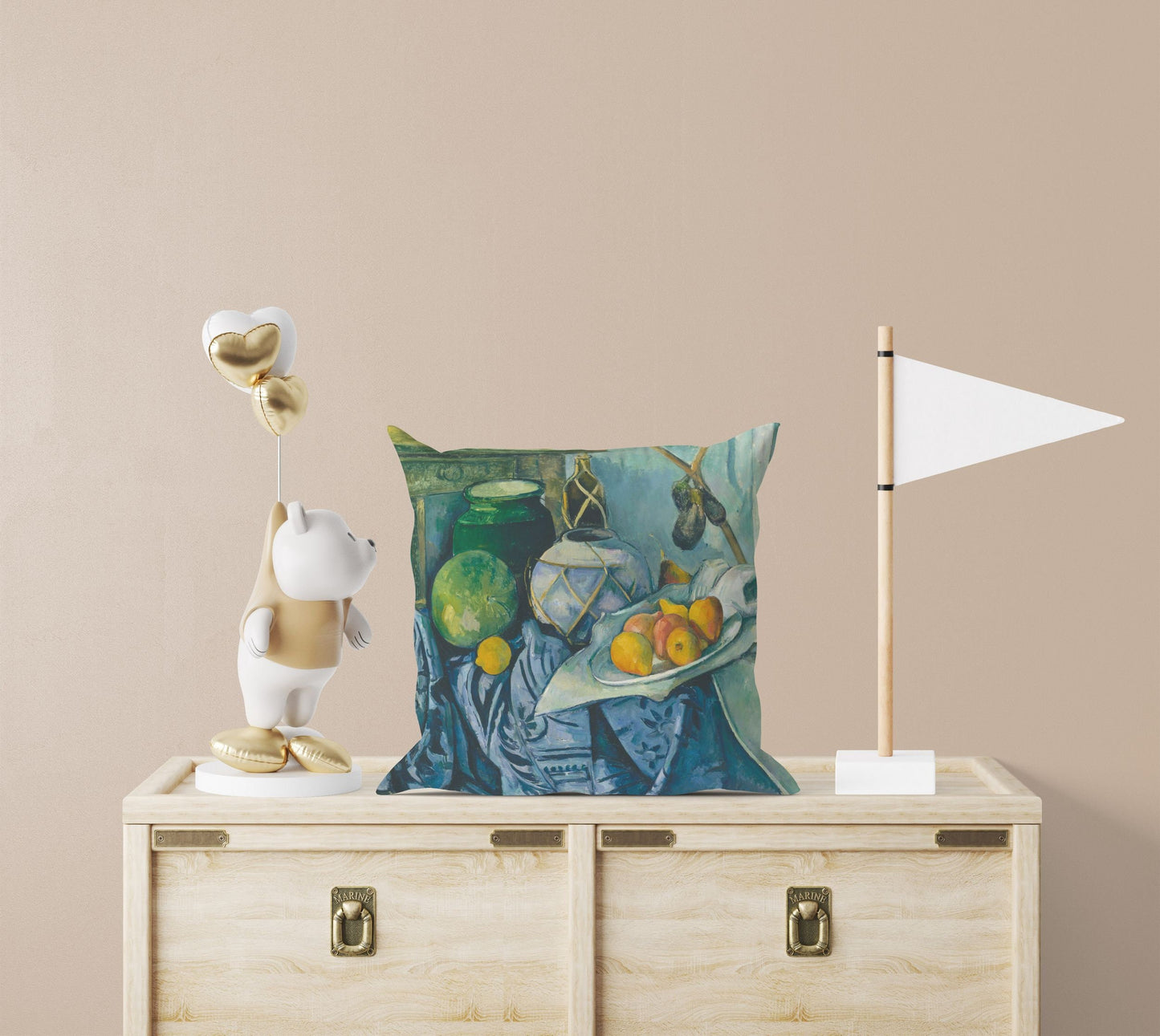 Paul Cezanne Famous Painting, Toss Pillow, Abstract Throw Pillow Cover, Blue And Green, Post-Impressionist Art, 22X22 Pillow Cover