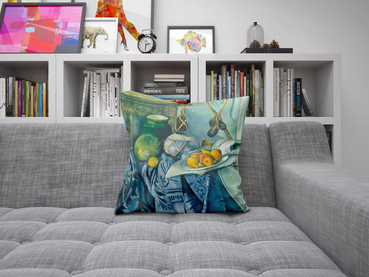 Paul Cezanne Famous Painting, Toss Pillow, Abstract Throw Pillow Cover, Blue And Green, Post-Impressionist Art, 22X22 Pillow Cover