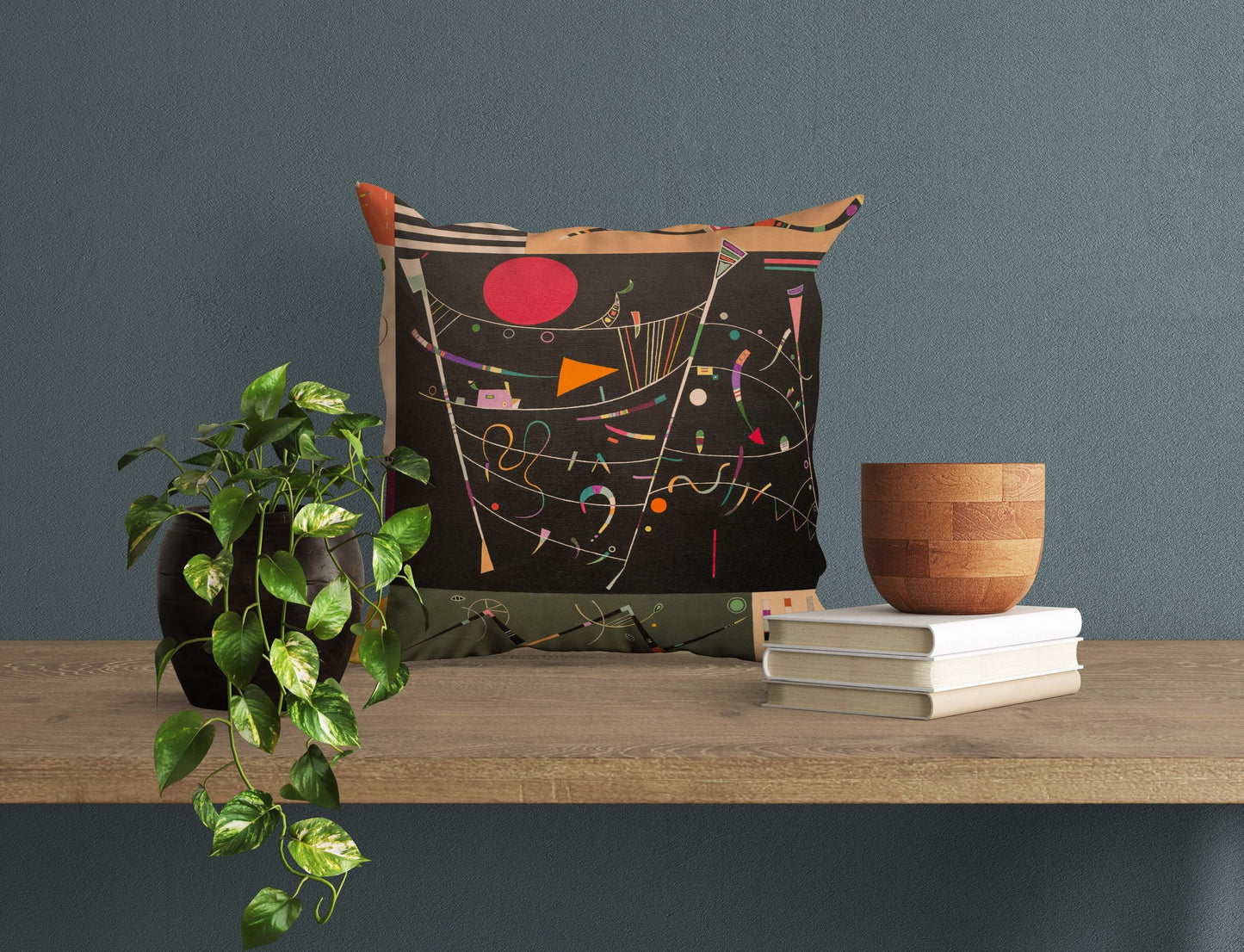 Wassily Kandinsky Abstract Painting, Pillow Case, Abstract Throw Pillow Cover, Art Pillow, Black, Contemporary Pillow, 18 X 18 Pillow Covers
