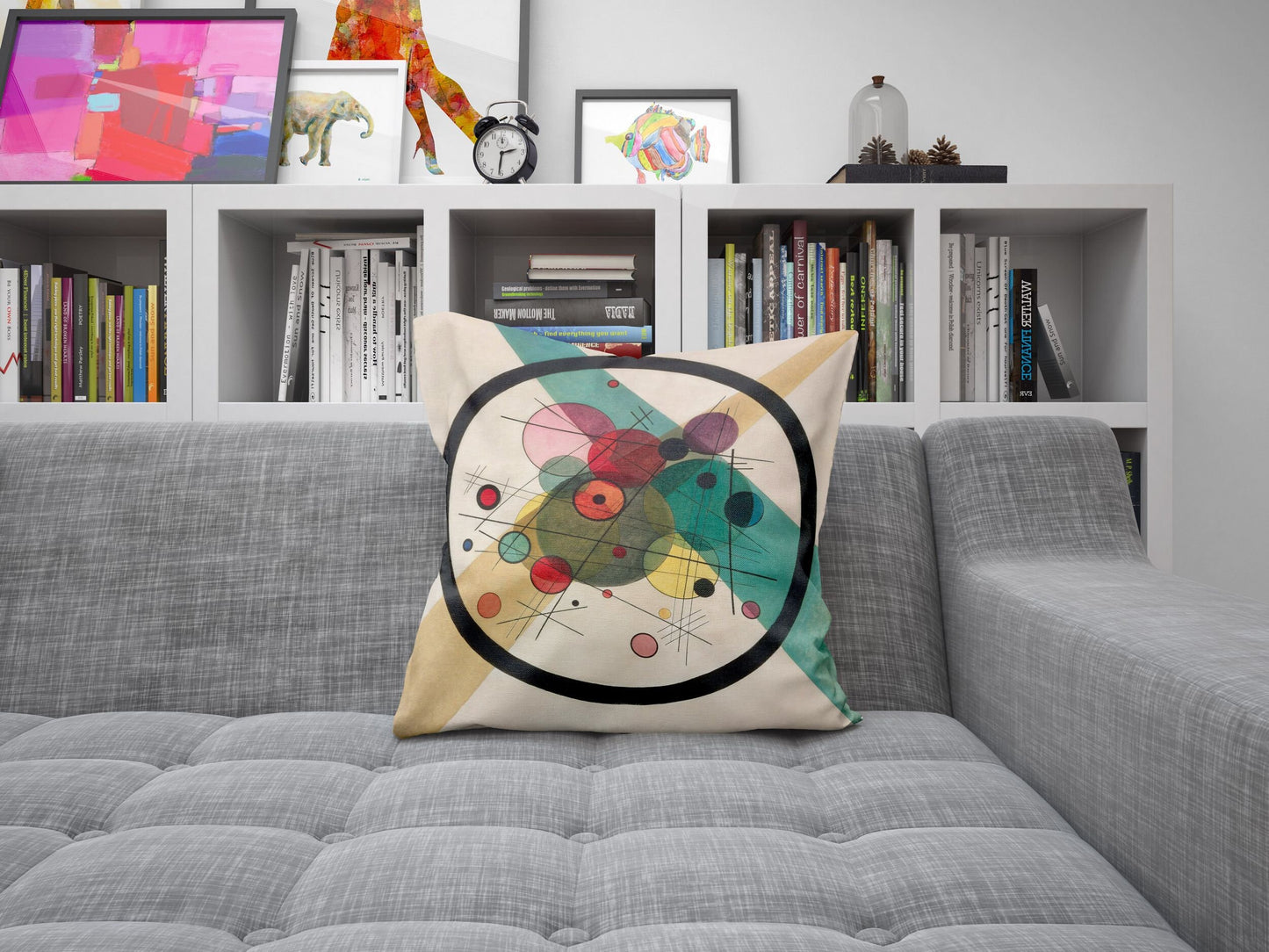 Wassily Kandinsky Abstract Painting, Throw Pillow Cover, Abstract Art Pillow, Soft Pillow Cases, Black, Modern Pillow, 18 X 18 Pillow Covers