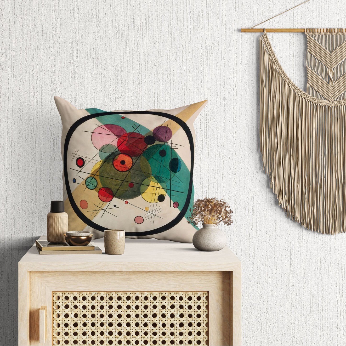 Wassily Kandinsky Abstract Painting, Throw Pillow Cover, Abstract Art Pillow, Soft Pillow Cases, Black, Modern Pillow, 18 X 18 Pillow Covers