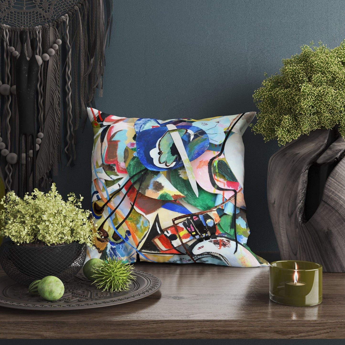 Wassily Kandinsky Abstract Painting, Throw Pillow Cover, Abstract Pillow Case, Soft Pillow Cases, Colorful Pillow Case, Contemporary Pillow