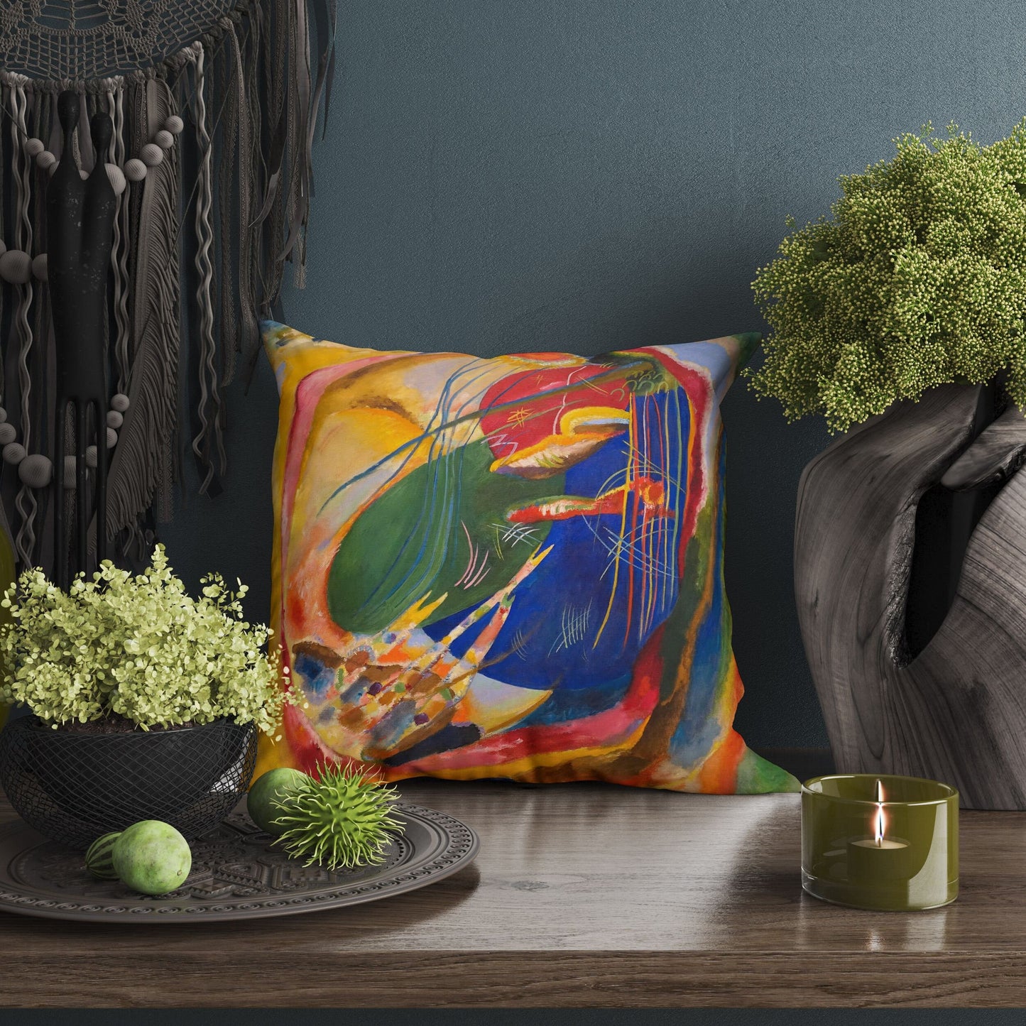 Wassily Kandinsky Abstract Painting, Tapestry Pillows, Geometric Pillow, Art Pillow, Contemporary Pillow, Large Pillow Cases