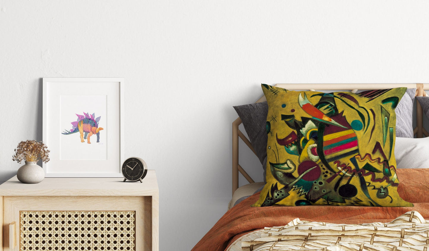 Wassily Kandinsky Abstract Painting, Decorative Pillow, Abstract Pillow, Colorful Pillow Case, Playroom Decor, Indoor Pillow Cases