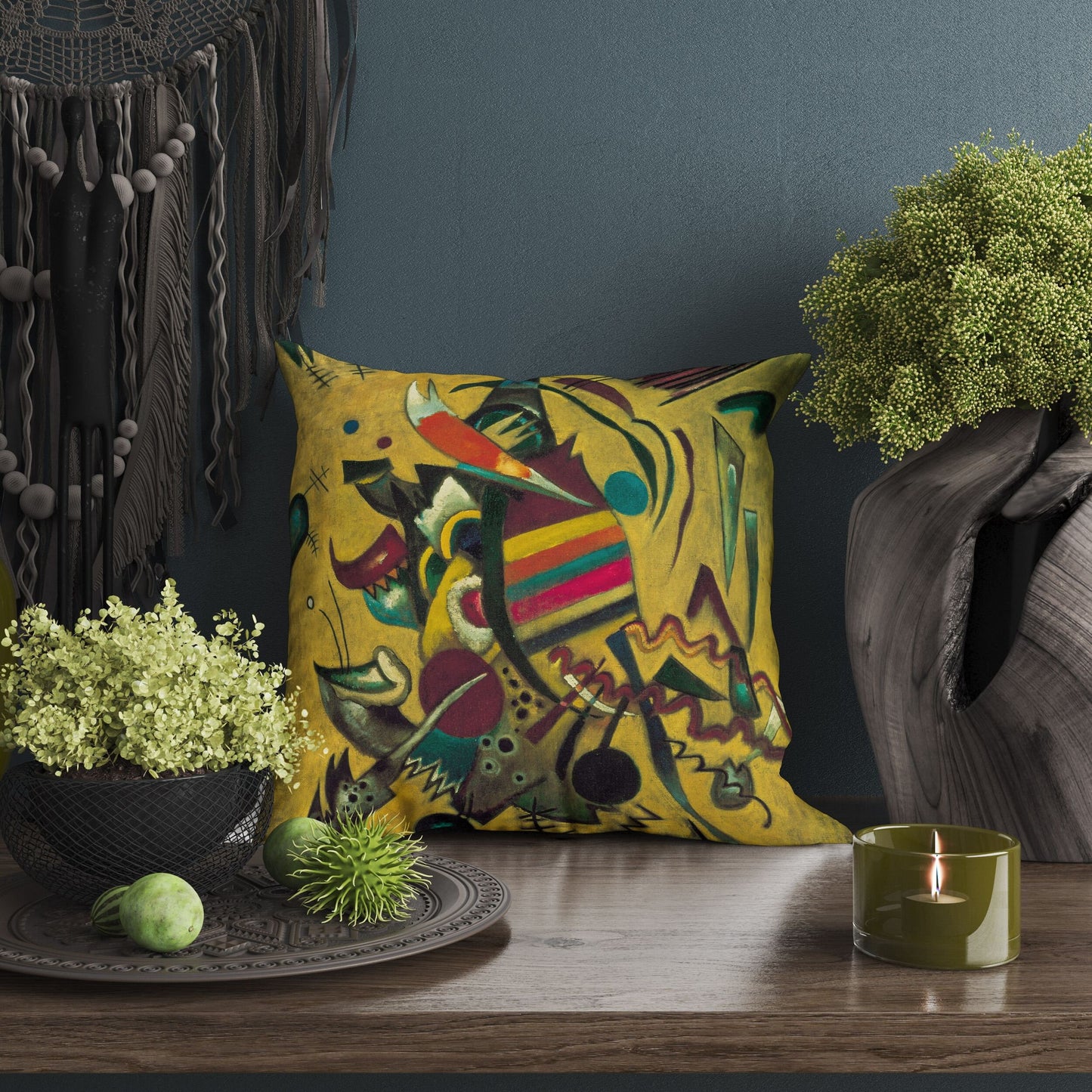 Wassily Kandinsky Abstract Painting, Decorative Pillow, Abstract Pillow, Colorful Pillow Case, Playroom Decor, Indoor Pillow Cases