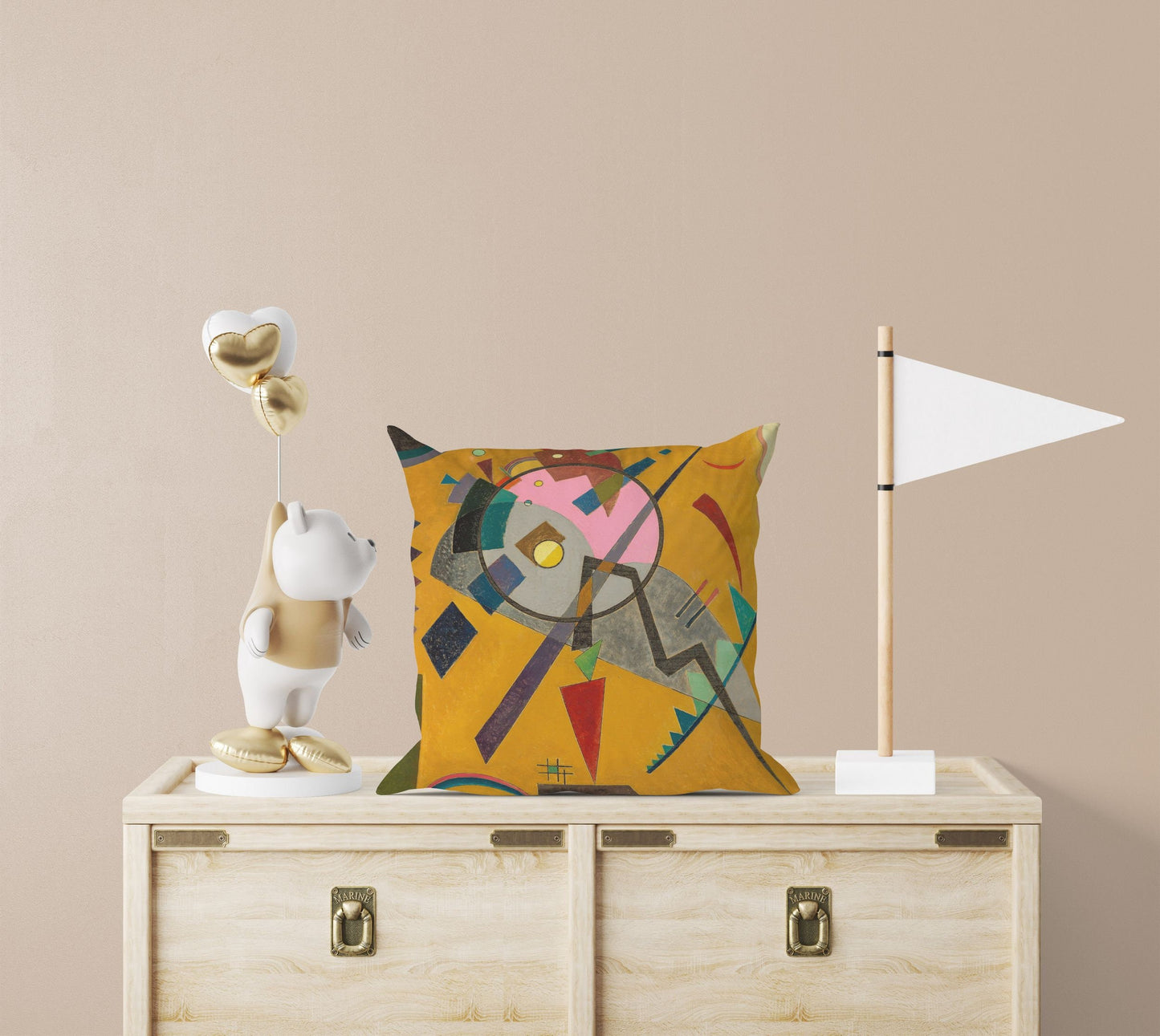 Wassily Kandinsky Abstract Painting, Decorative Pillow, Abstract Art Pillow, Artist Pillow, Orange Pillow Case, Contemporary Pillow