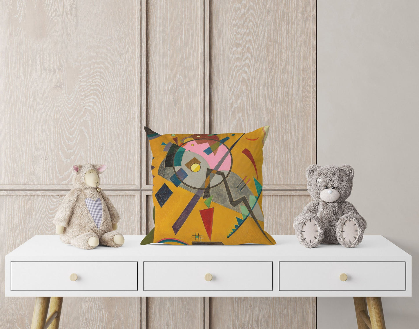 Wassily Kandinsky Abstract Painting, Decorative Pillow, Abstract Art Pillow, Artist Pillow, Orange Pillow Case, Contemporary Pillow