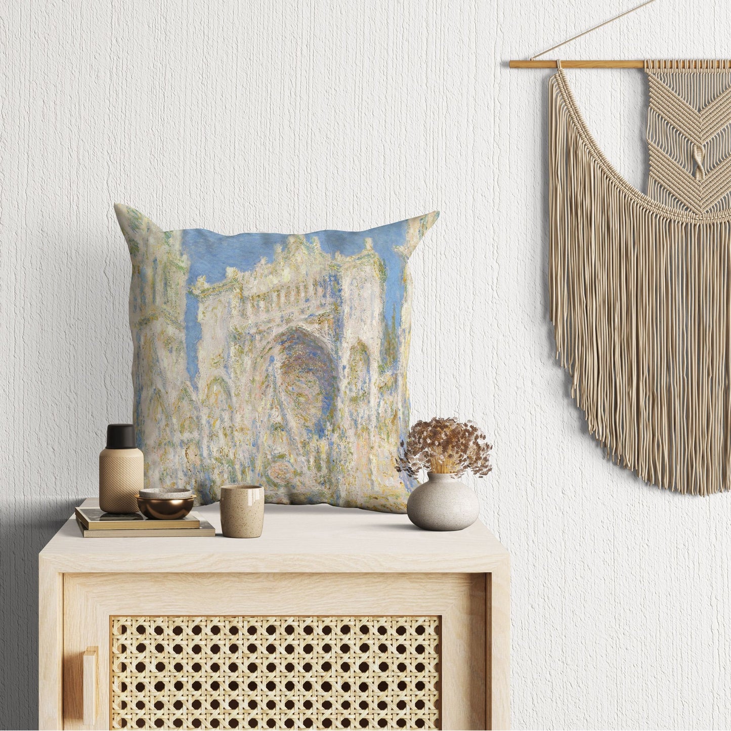 Claude Monet Famous Painting Rouen Cathedral, Throw Pillow, Abstract Throw Pillow, Designer Pillow, Housewarming Gift, Holiday Gift