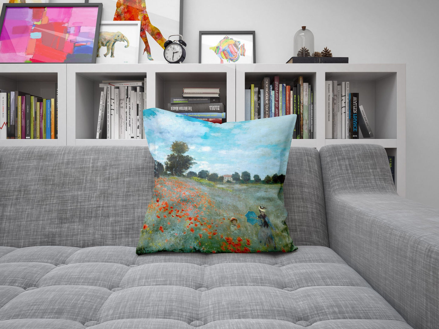 Claude Monet Famous Painting, Pillow Case, Abstract Throw Pillow Cover, Green Pillow Cases, Impressionist Pillow, Large Pillow Cases