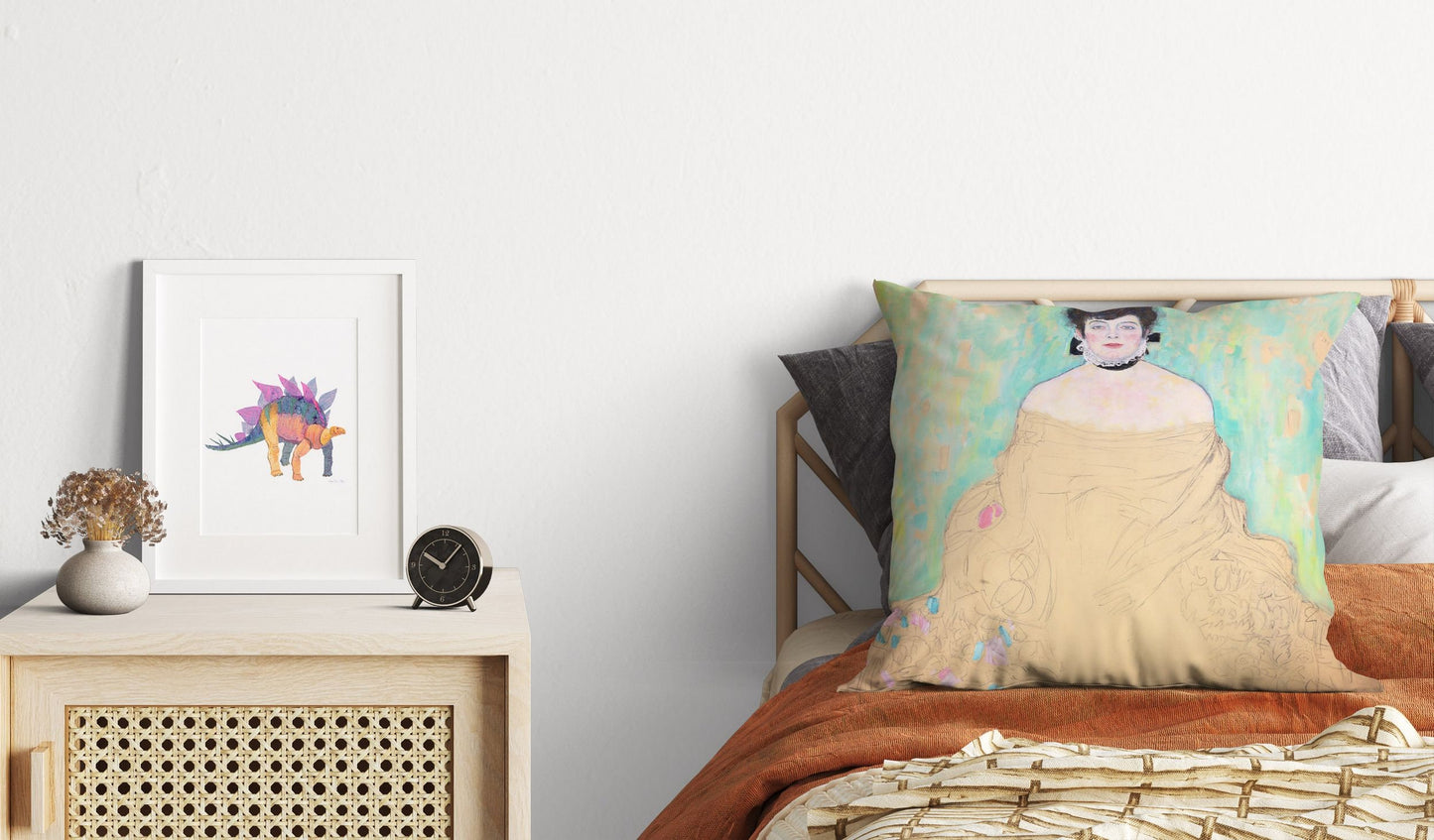 Gustav Klimt Famous Painting Amalie Zuckerkandl Pillow Case, Abstract Throw Pillow Cover, Artist Pillow, Art Nouveau 22X22 Pillow Cover