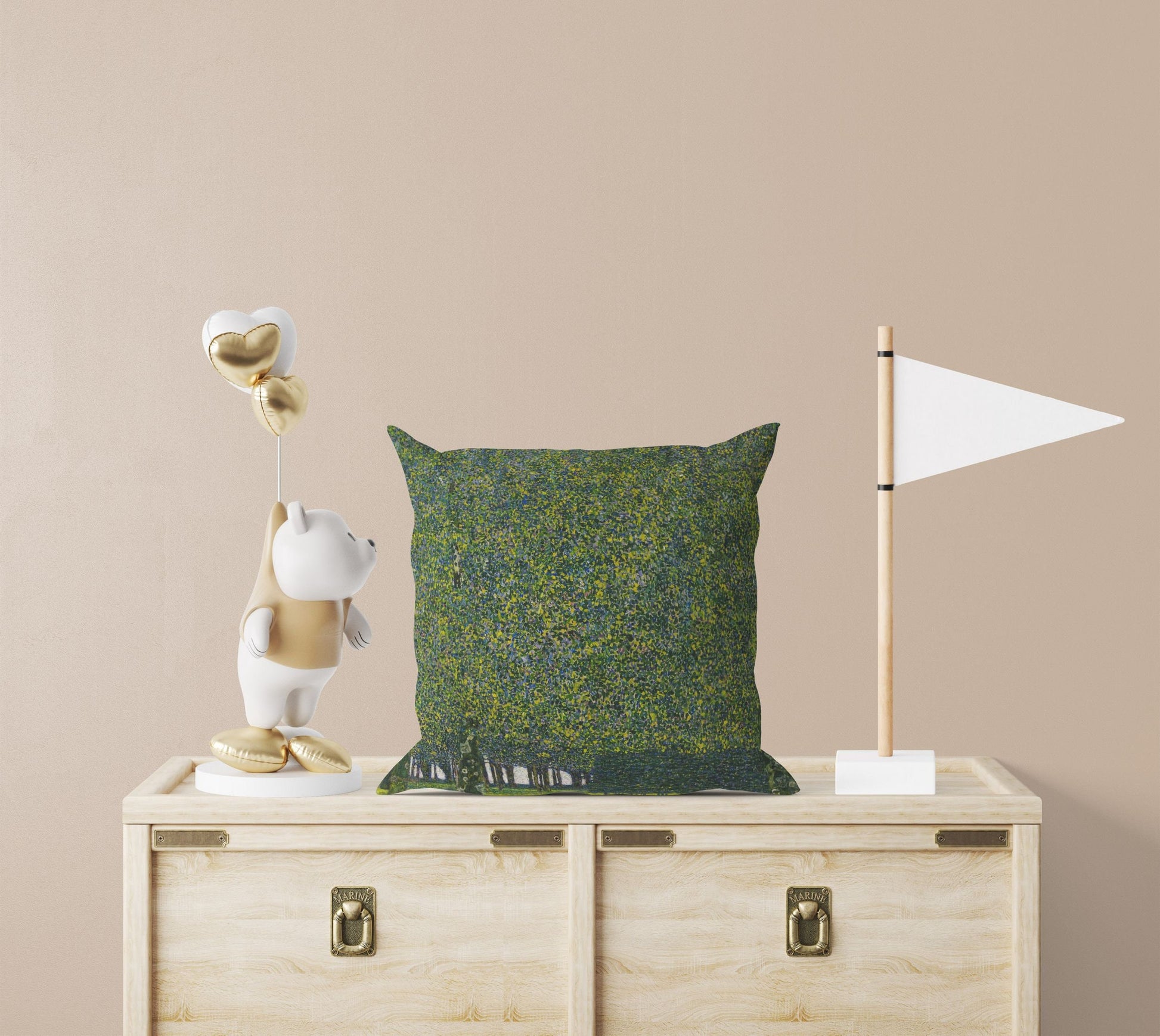 Gustav Klimt Famous Art, Throw Pillow, Abstract Pillow, Designer Pillow, Green Pillow Cases, Modern Pillow, Housewarming Gift, Sofa Pillows