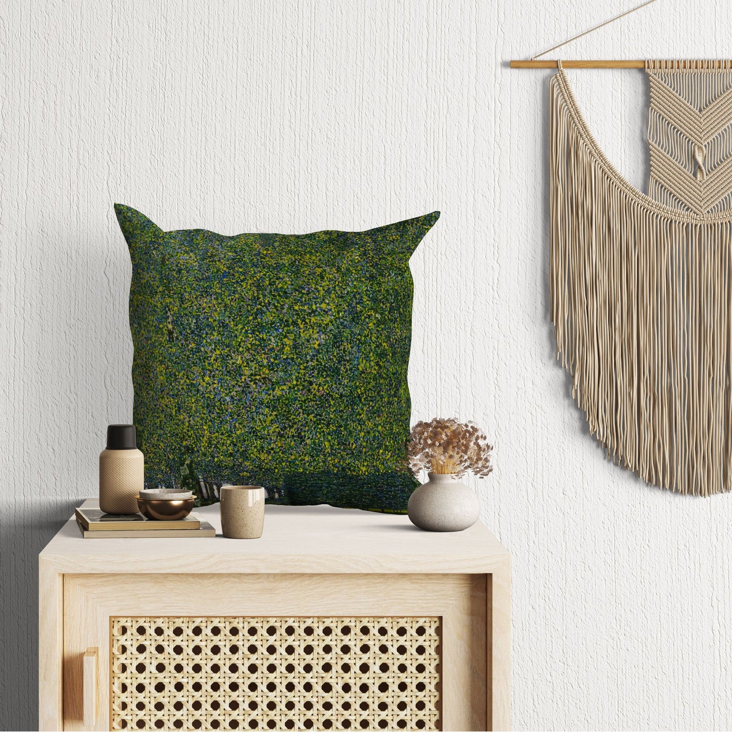 Gustav Klimt Famous Art, Throw Pillow, Abstract Pillow, Designer Pillow, Green Pillow Cases, Modern Pillow, Housewarming Gift, Sofa Pillows