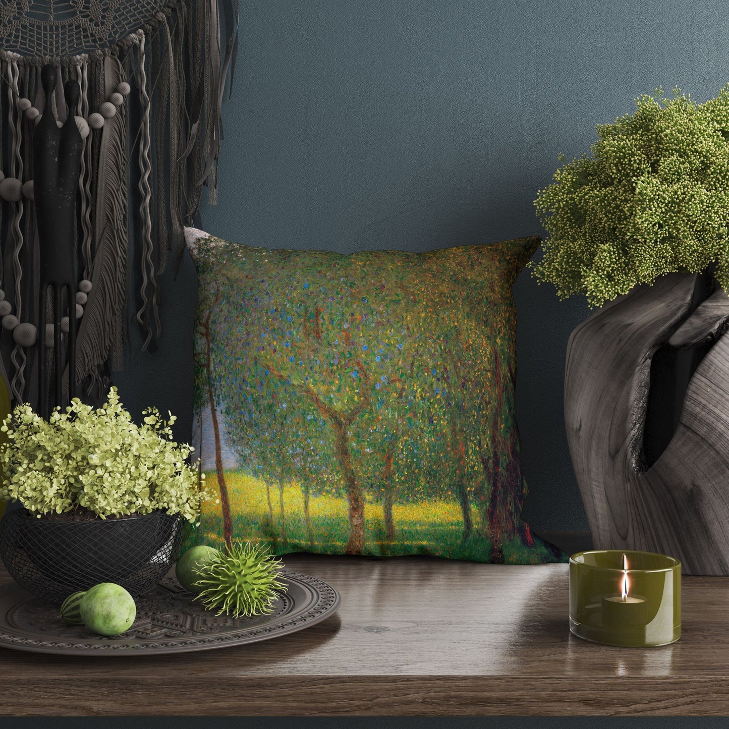 Gustav Klimt Famous Painting, Throw Pillow, Abstract Throw Pillow Cover, Art Pillow, Green Pillow Cases, Art Nouveau Pillow, Abstract Decor