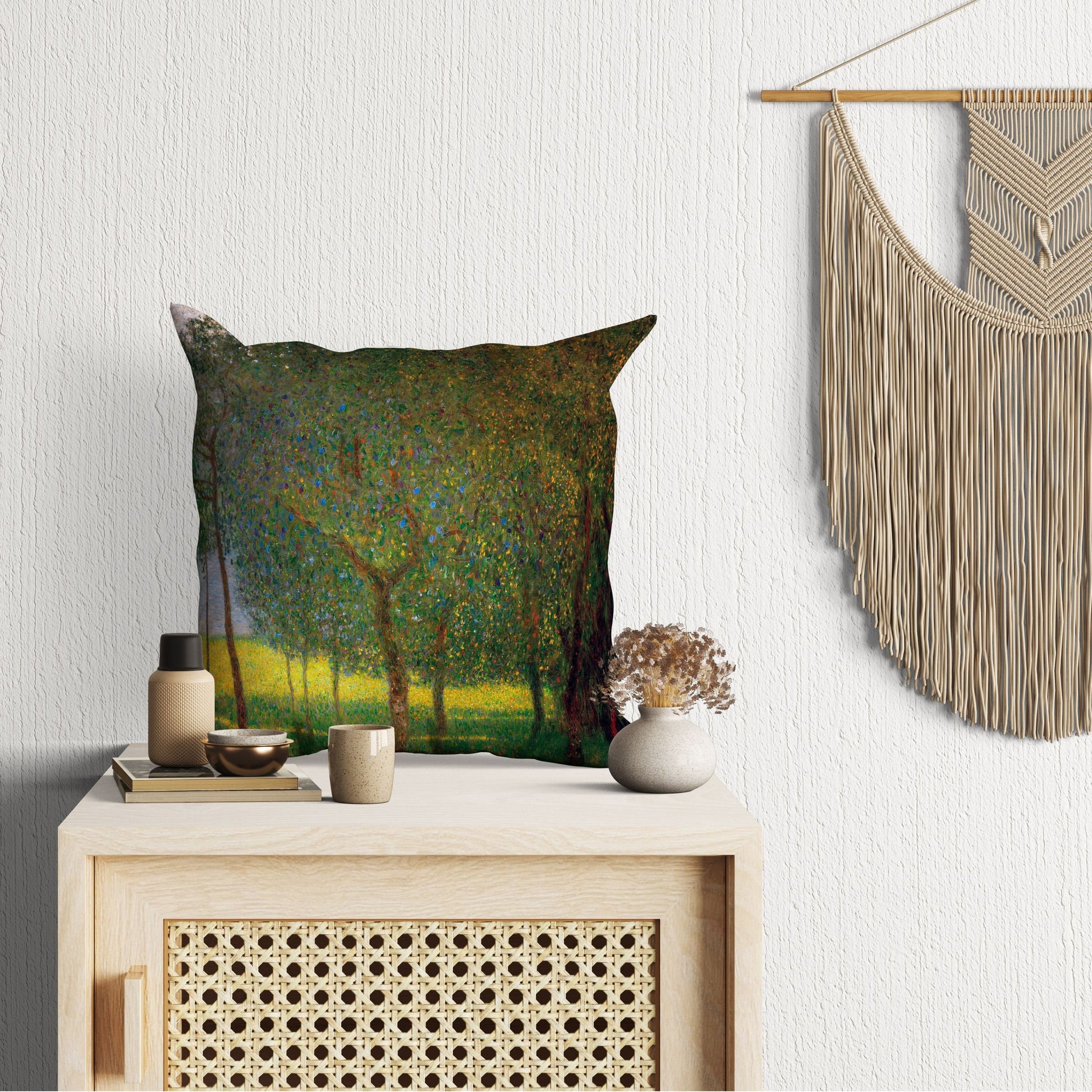 Gustav Klimt Famous Painting, Throw Pillow, Abstract Throw Pillow Cover, Art Pillow, Green Pillow Cases, Art Nouveau Pillow, Abstract Decor