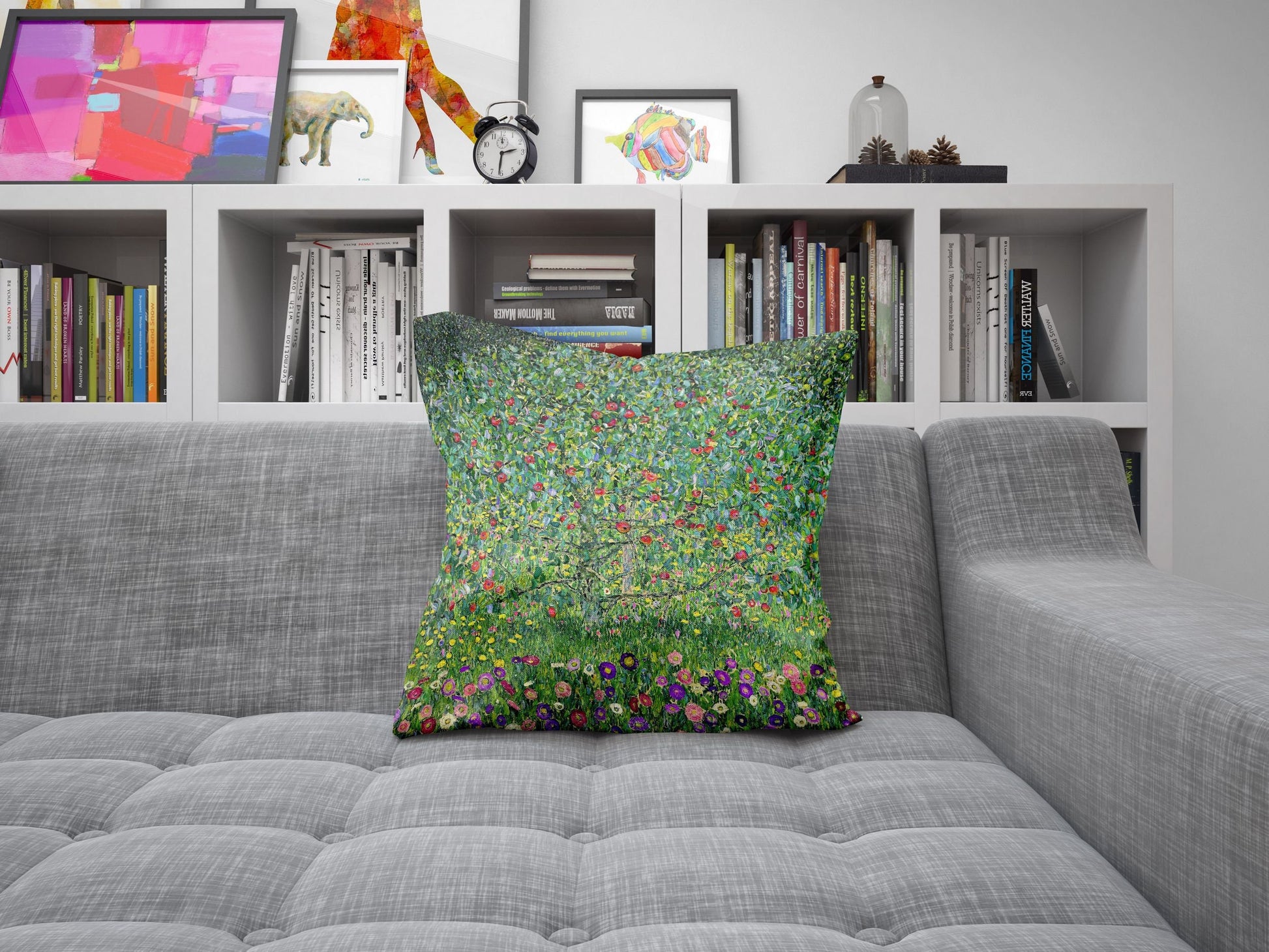 Gustav Klimt Famous Painting, Throw Pillow Cover, Abstract Throw Pillow Cover, Artist Pillow, Green Pillow Cases, 22X22 Pillow Cover