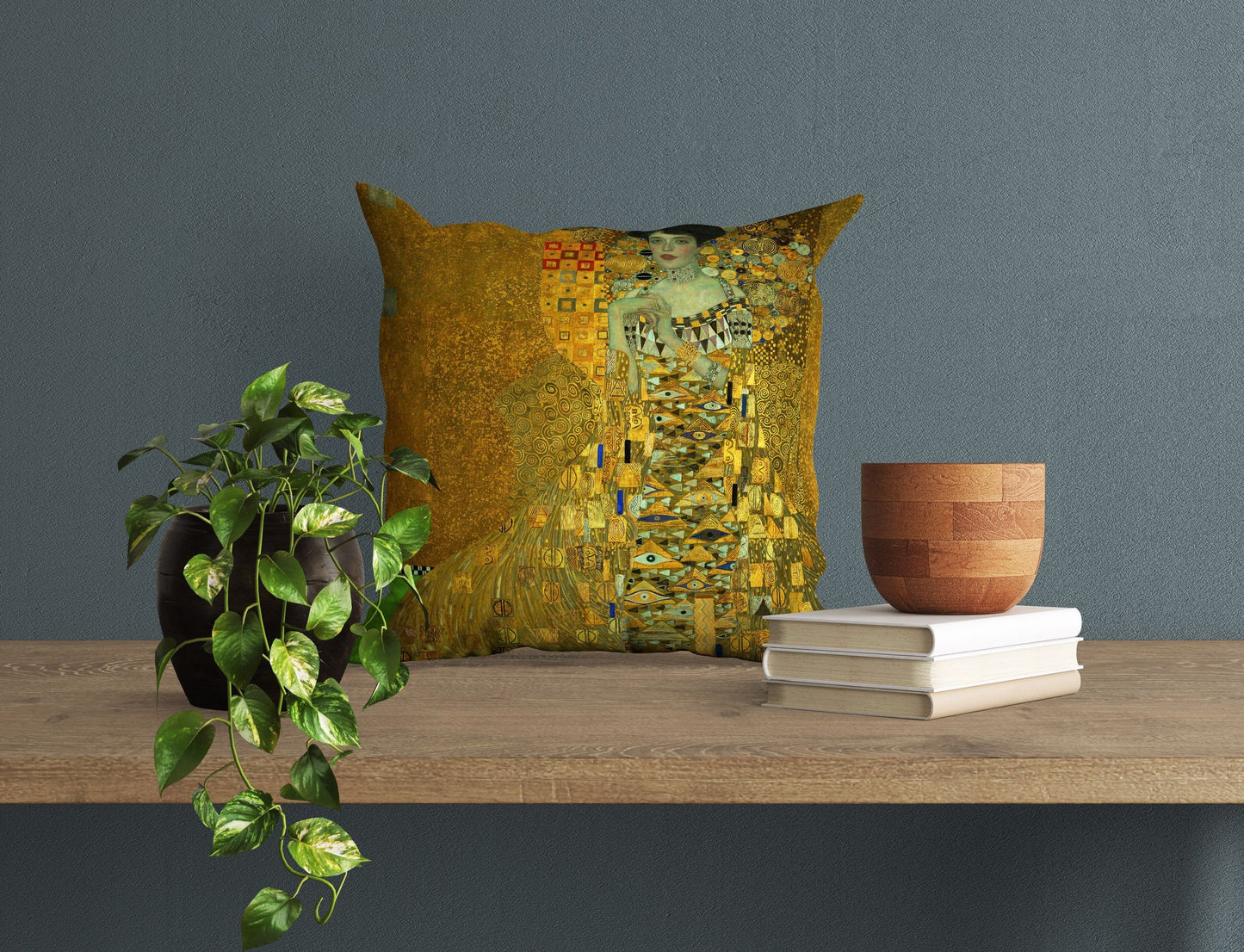 Gustav Klimt Famous Painting Portrait Of Adele Bloch-Bauer I, Decorative Pillow, Soft Pillow Cases, Gold, Art Nouveau Pillow, Large Pillow