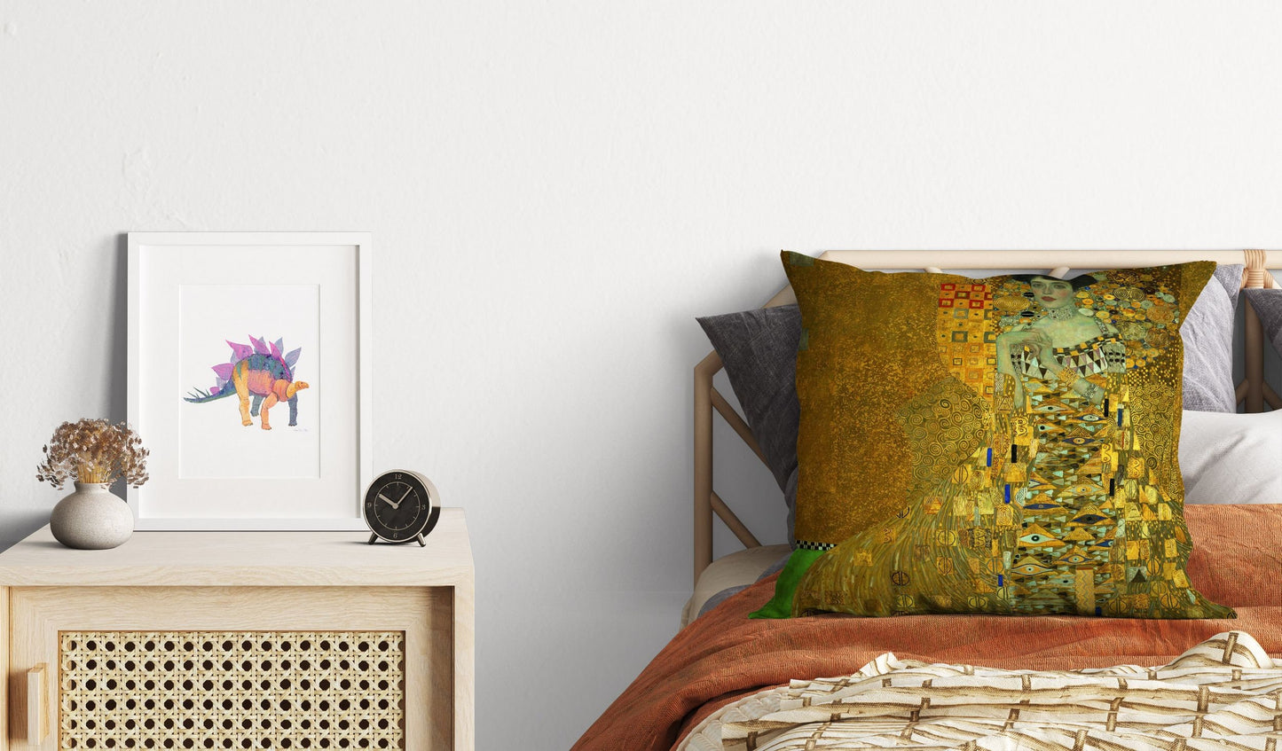 Gustav Klimt Famous Painting Portrait Of Adele Bloch-Bauer I, Decorative Pillow, Soft Pillow Cases, Gold, Art Nouveau Pillow, Large Pillow