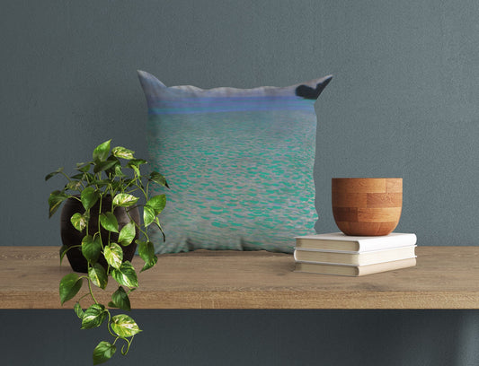 Gustav Klimt Famous Painting On Lake Attersee, Tapestry Pillows, Abstract Throw Pillow, Soft Pillow Cases, Blue Pillow, Modern Pillow