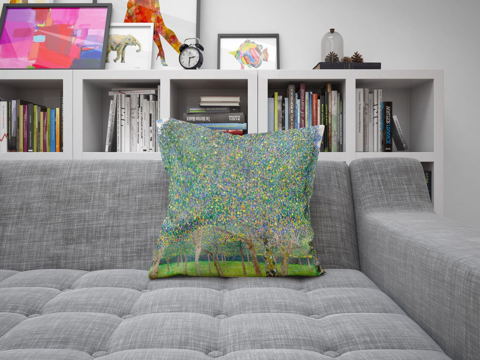 Gustav Klimt Famous Painting Pear Tree, Pillow Case, Abstract Pillow, Soft Pillow Cases, 22X22 Pillow Cover, Housewarming Gift, Sofa Pillows
