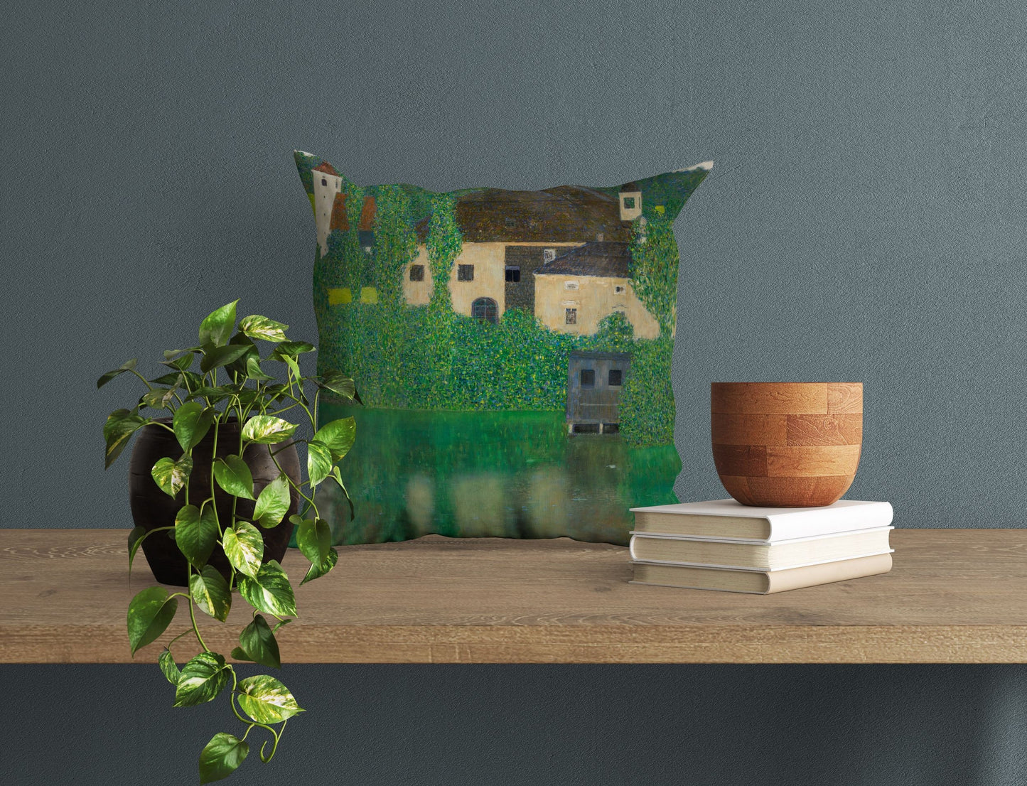 Gustav Klimt Famous Painting Water Castle, Tapestry Pillows, Abstract Throw Pillow Cover, Soft Pillow Cases, Farmhouse Pillow, Holiday Gift