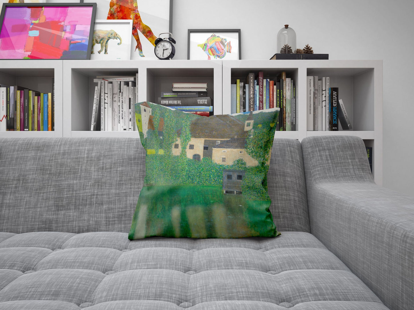 Gustav Klimt Famous Painting Water Castle, Tapestry Pillows, Abstract Throw Pillow Cover, Soft Pillow Cases, Farmhouse Pillow, Holiday Gift