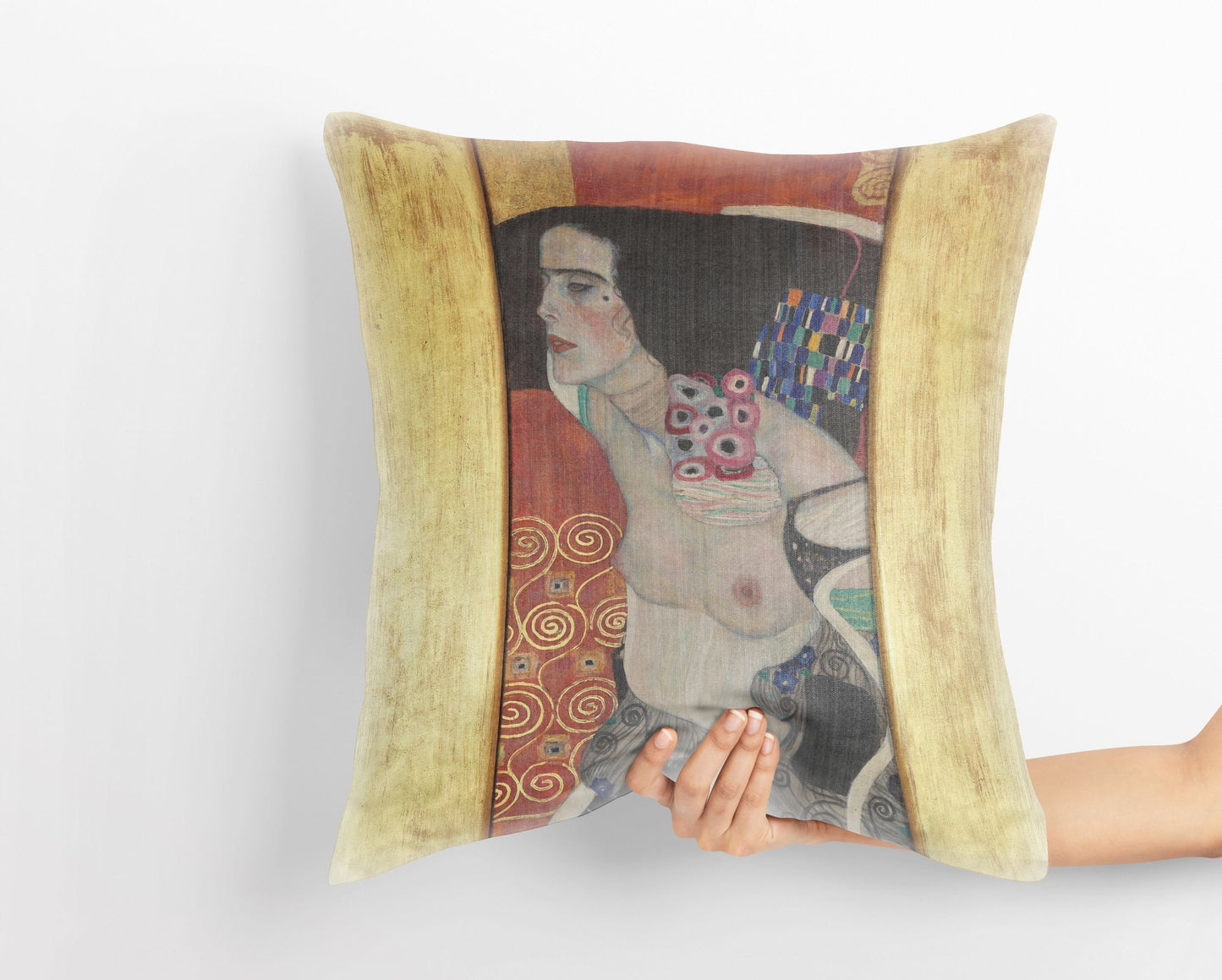 Gustav Klimt Famous Painting Judith Ii Salomè, Throw Pillow, Abstract Throw Pillow Cover, Artist Pillow, Home Decor Pillow, Holiday Gift