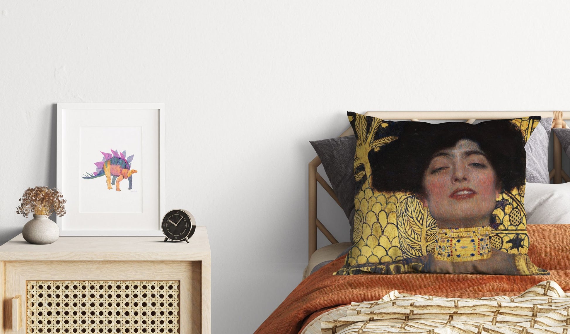 Gustav Klimt Famous Painting Judith, Throw Pillow Cover, Abstract Pillow, Art Pillow, Gold, Art Nouveau Pillow, Square Pillow