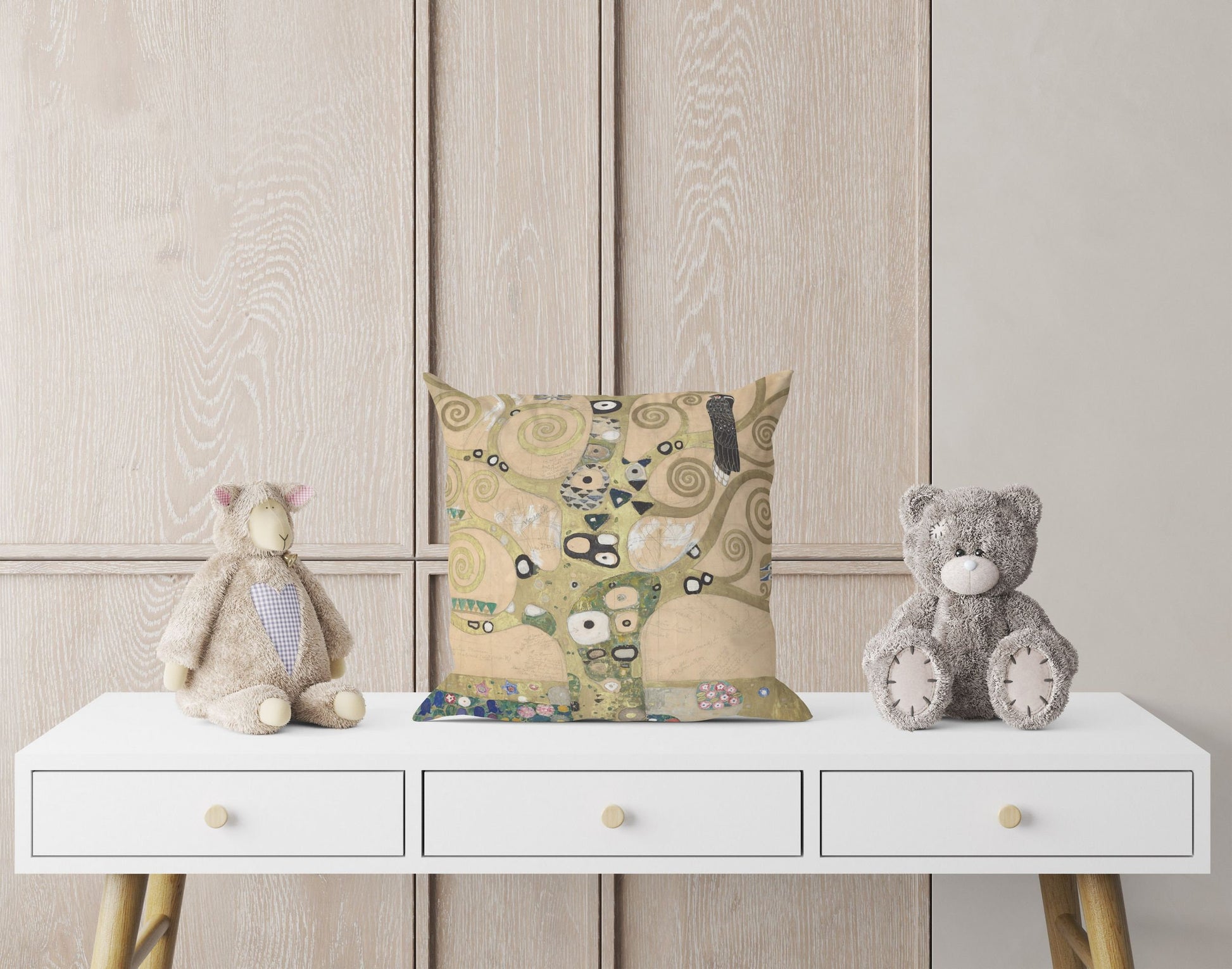 Gustav Klimt Famous Painting Tree Of Life, Pillow Case, Abstract Throw Pillow, Art Pillow, Gold, Contemporary Pillow, Large Pillow Cases