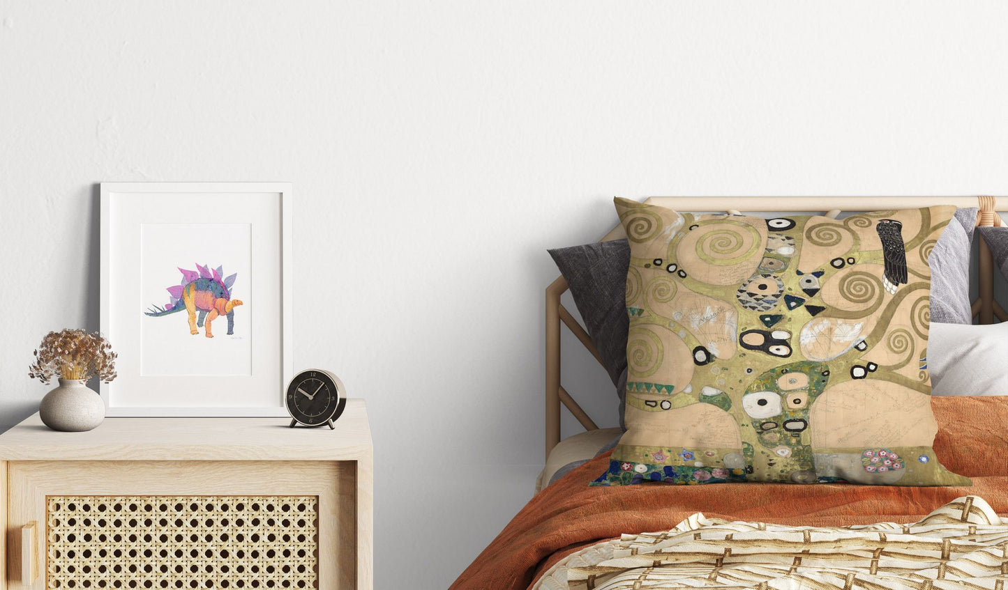 Gustav Klimt Famous Painting Tree Of Life, Pillow Case, Abstract Throw Pillow, Art Pillow, Gold, Contemporary Pillow, Large Pillow Cases