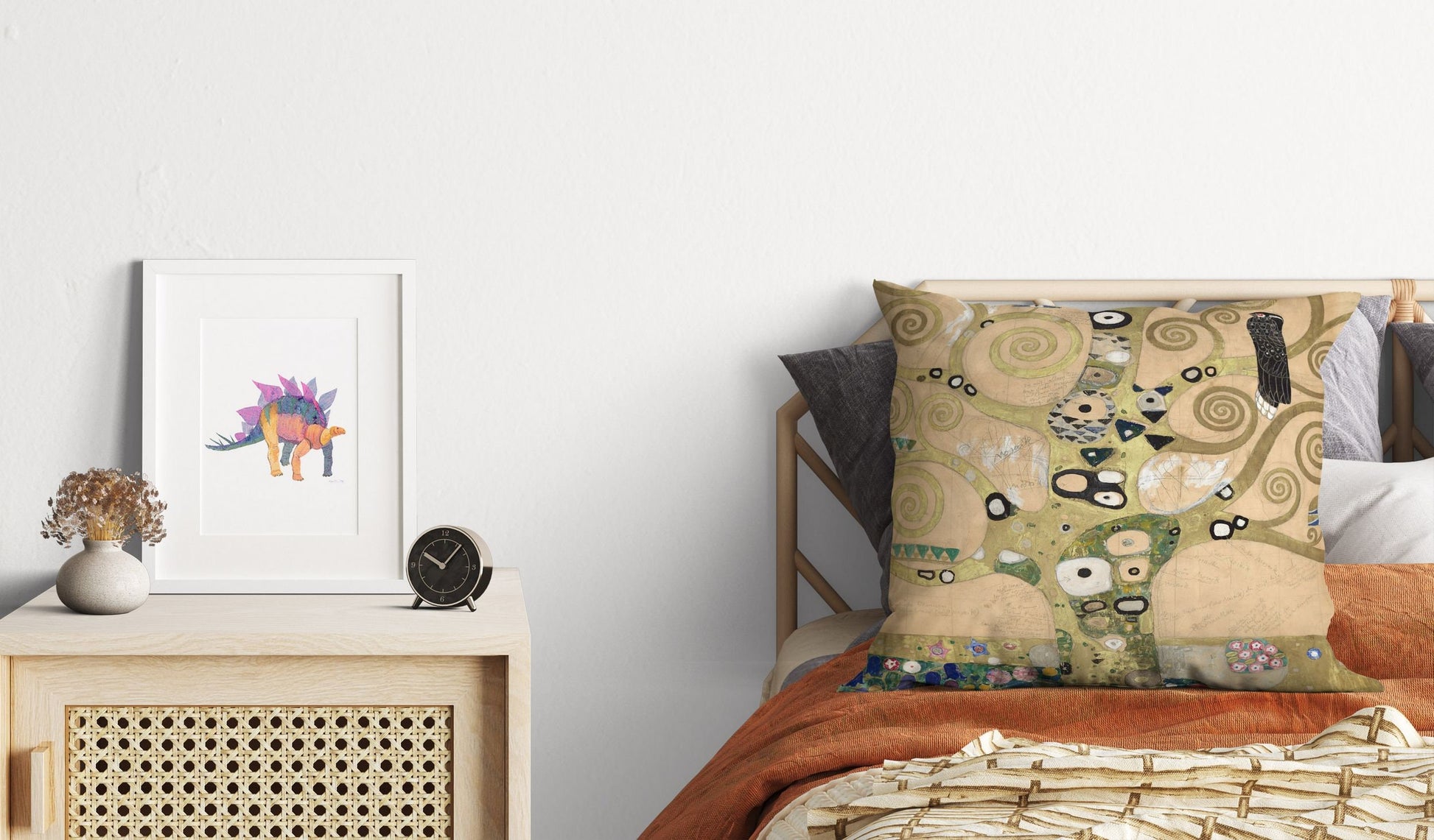 Gustav Klimt Famous Painting Tree Of Life, Pillow Case, Abstract Throw Pillow, Art Pillow, Gold, Contemporary Pillow, Large Pillow Cases