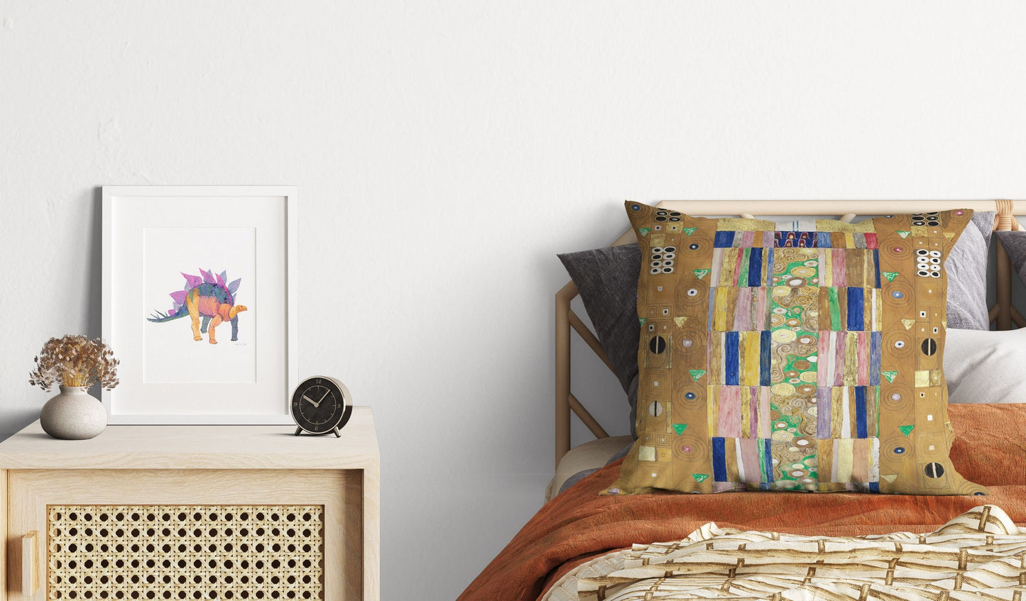 Gustav Klimt Famous Painting Knight, Throw Pillow, Abstract Pillow, Art Pillow, Gold, Square Pillow, Housewarming Gift, Indoor Pillow Cases