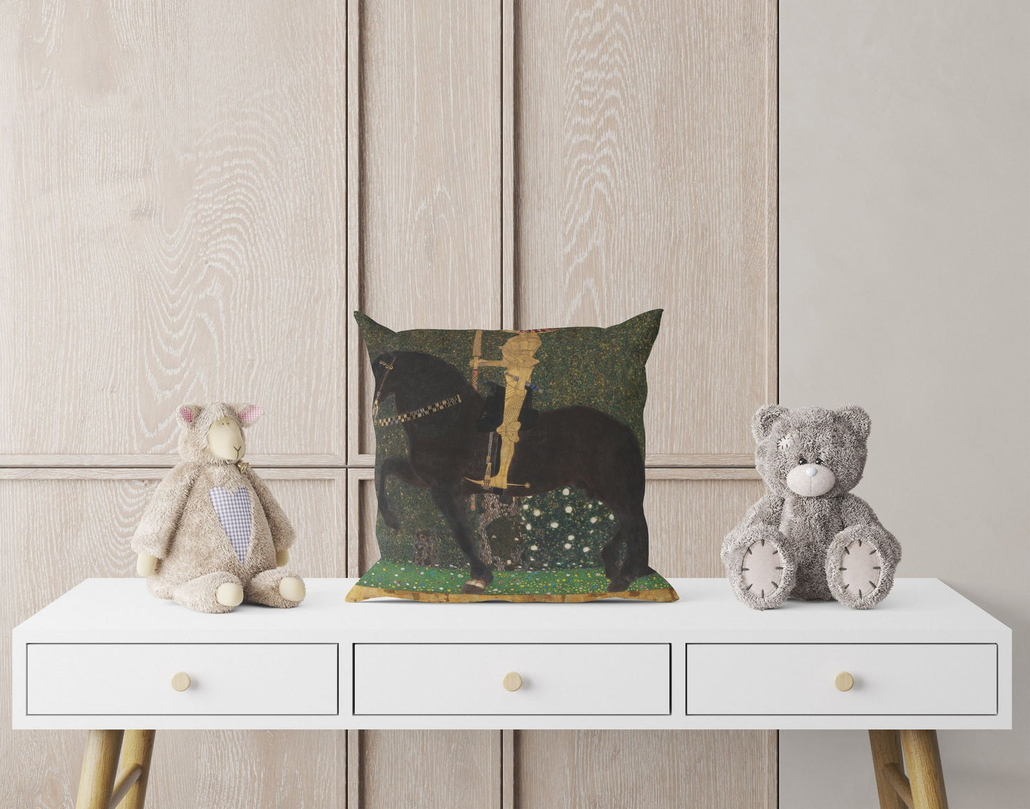 Gustav Klimt Famous Painting Life Is A Struggle (Golden Rider), Toss Pillow, Abstract Throw Pillow Cover, Designer Pillow, Modern Pillow